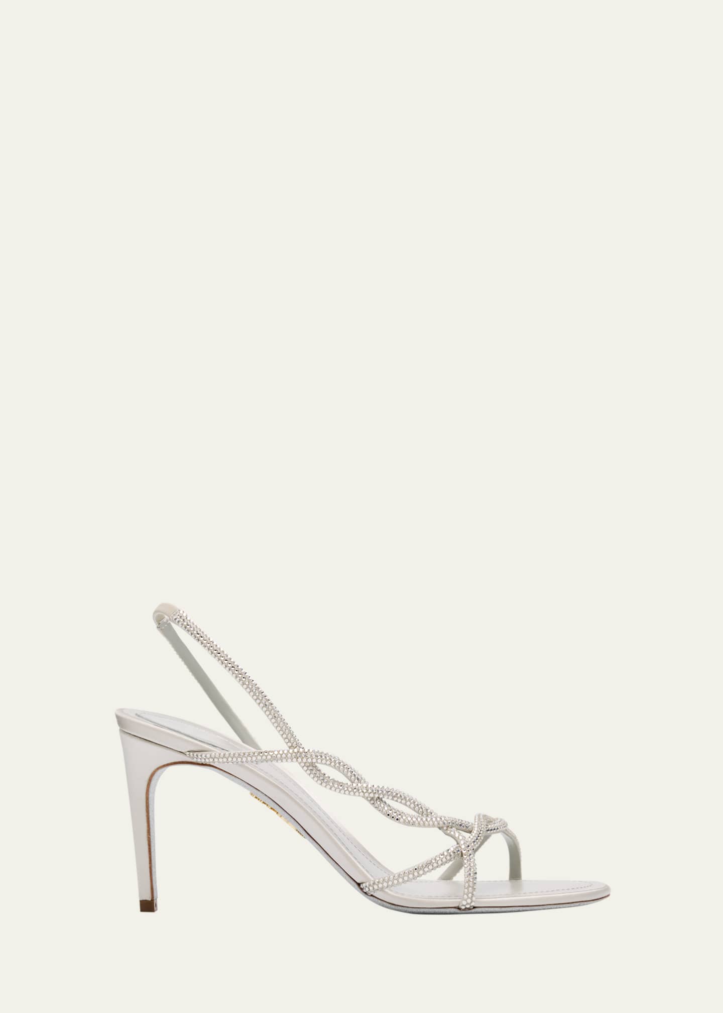 Rene Caovilla Satin Braided-Strap Sandals with Strass Detailing Image 1 of 6
