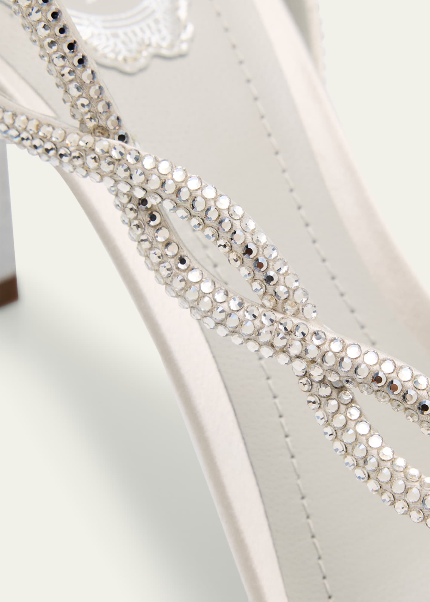 Rene Caovilla Satin Braided-Strap Sandals with Strass Detailing Image 5 of 6