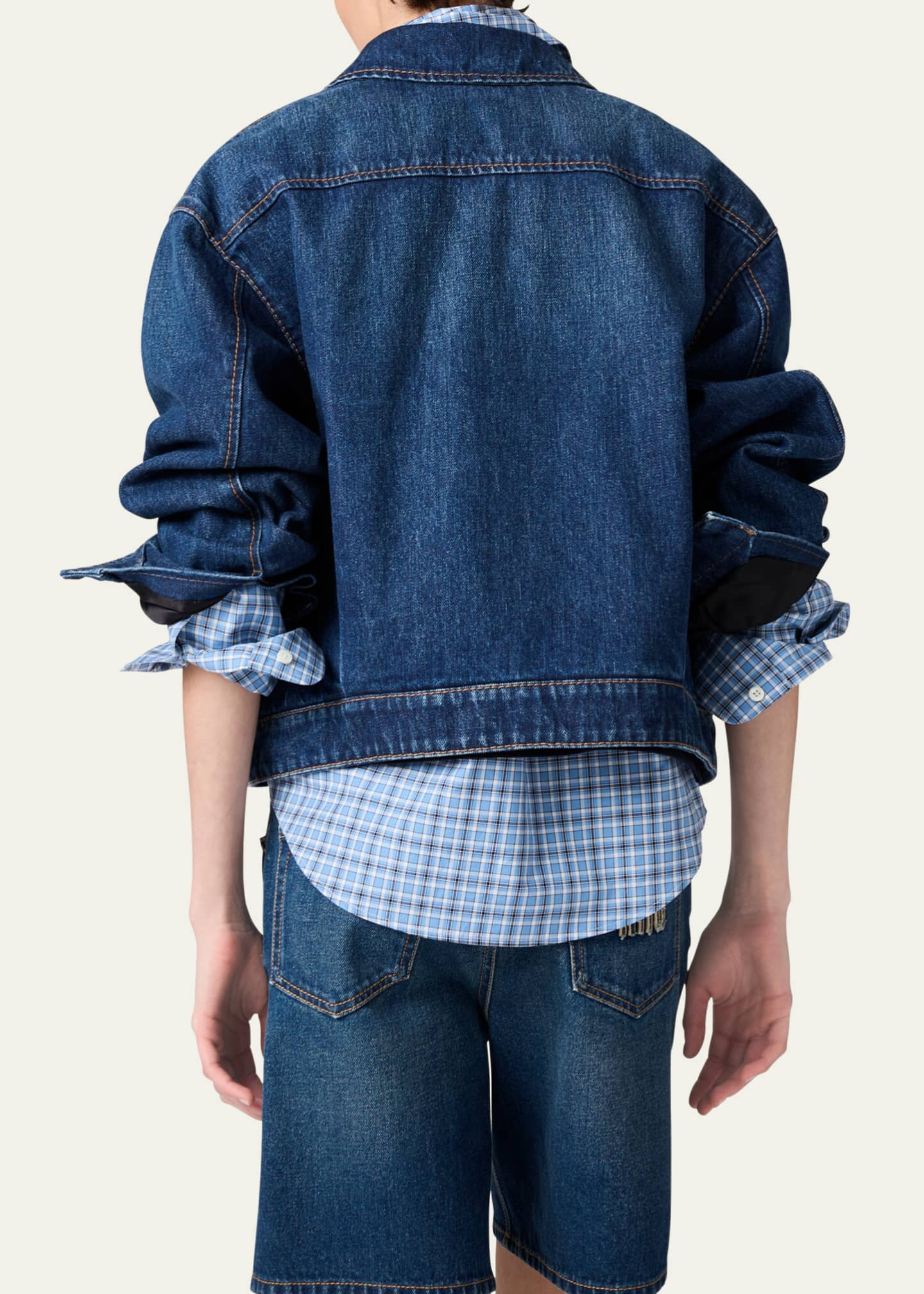 Miu Miu Oversized Zip-Up Denim Jacket Image 3 of 5