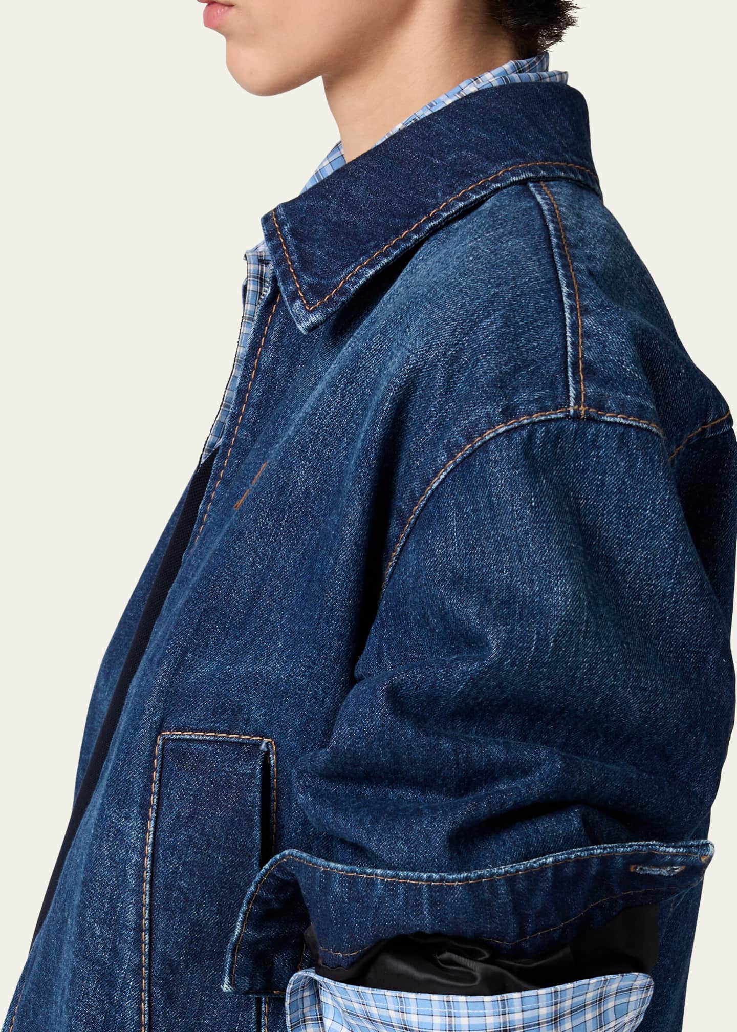 Miu Miu Oversized Zip-Up Denim Jacket Image 5 of 5