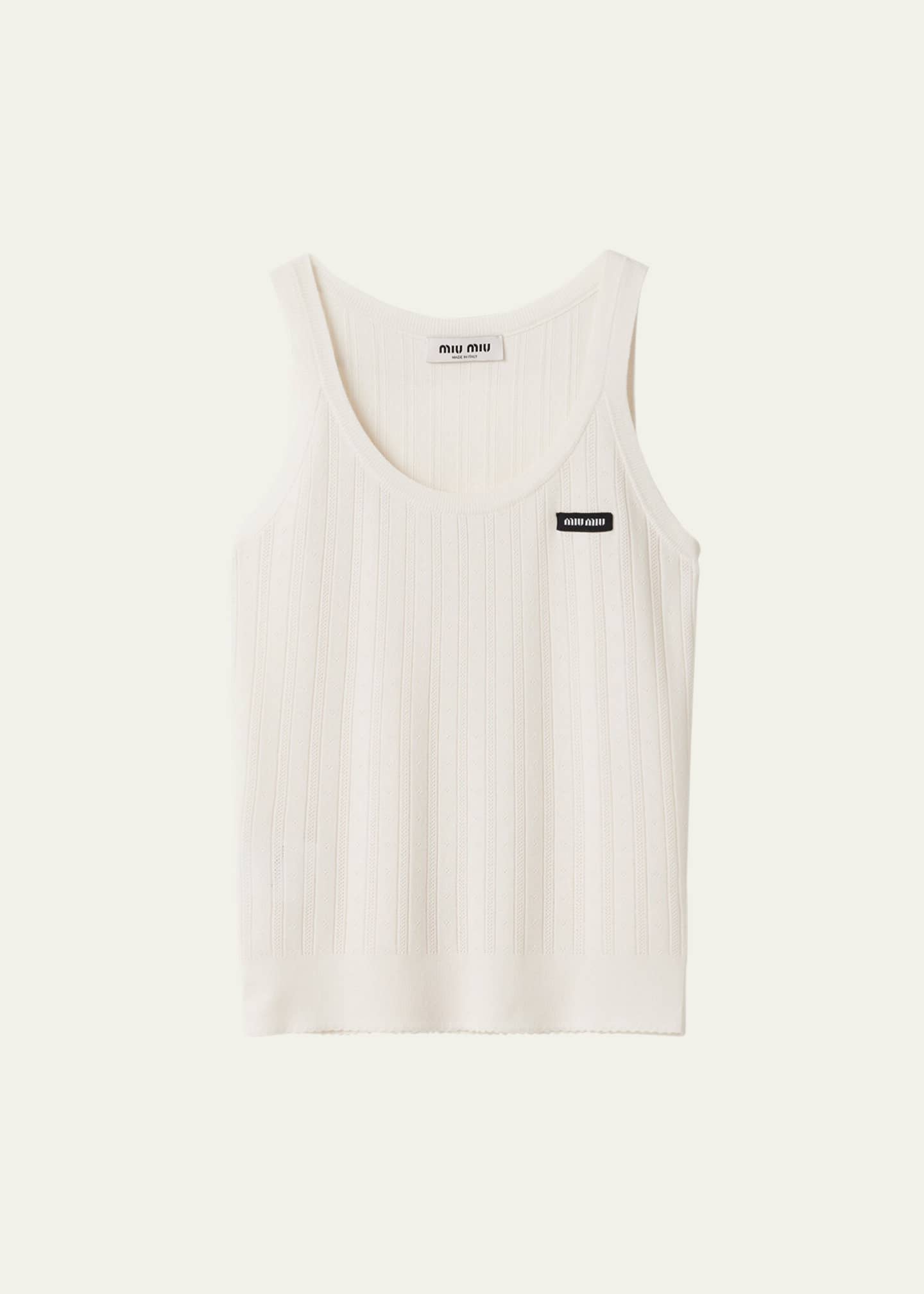 Miu Miu Scoop Neck Cashmere Silk Tank Top - Bergdorf Goodman