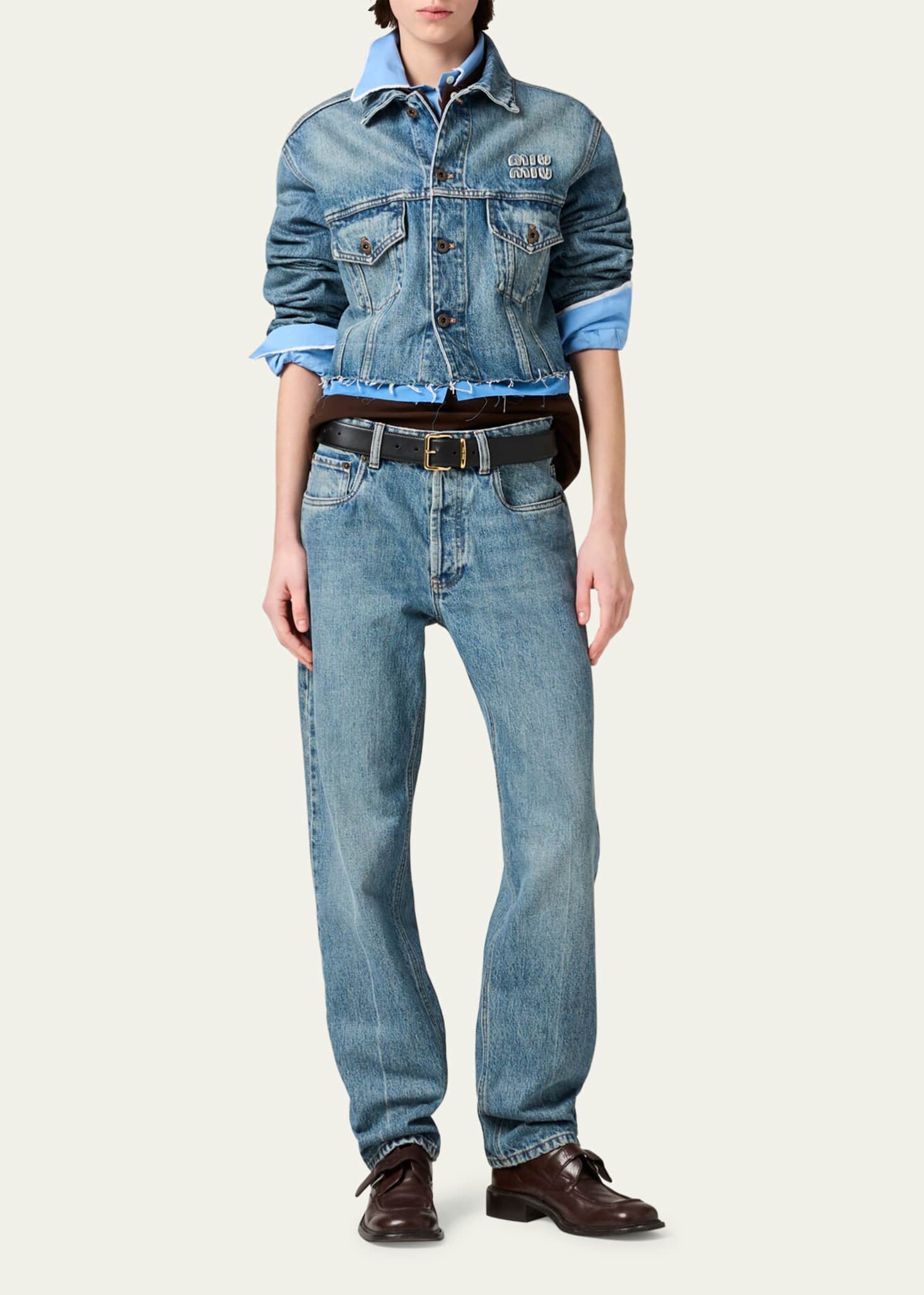 Miu Miu Mid-Rise Straight-Leg Jeans - Bergdorf Goodman