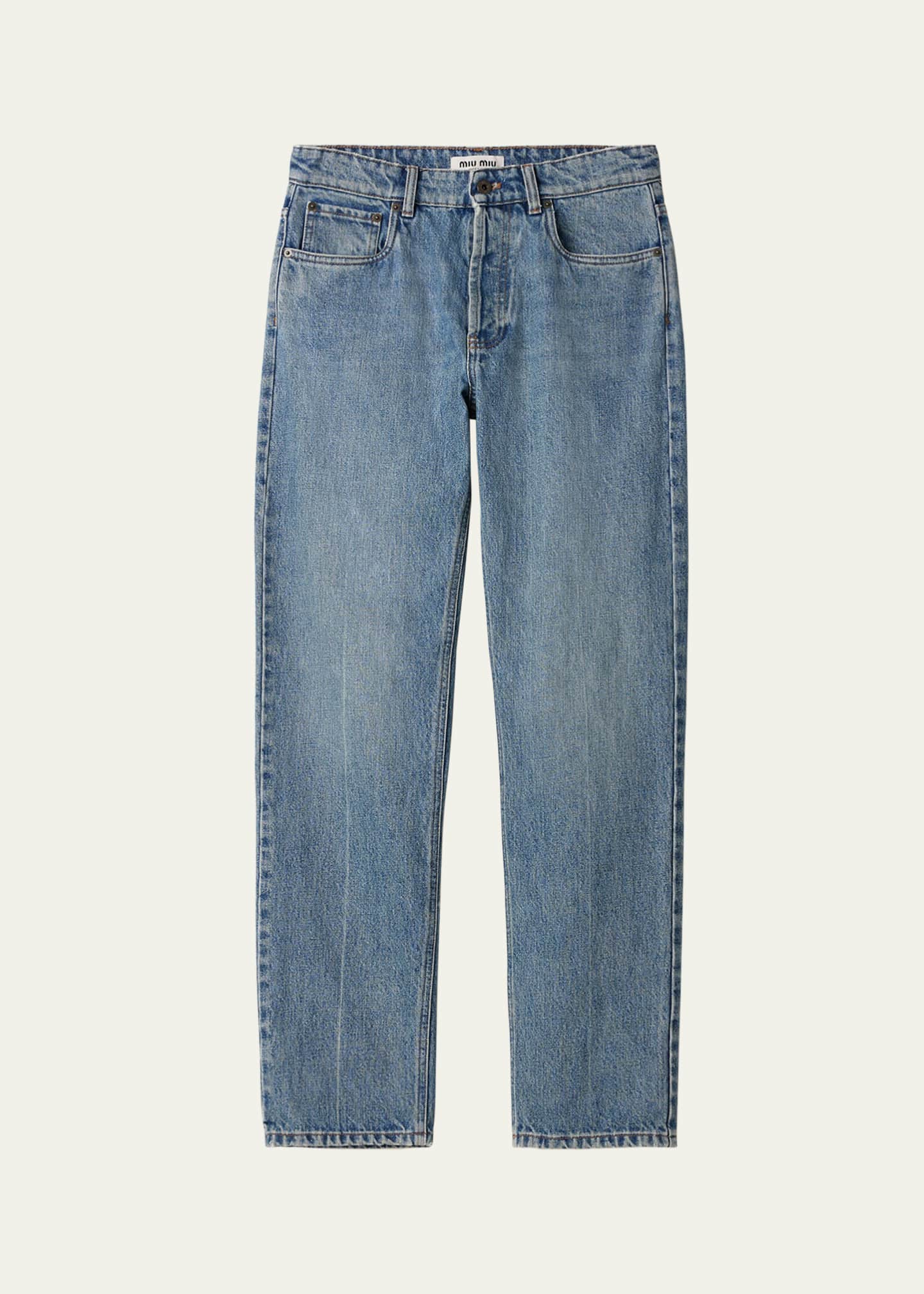 Miu Miu Mid-Rise Straight-Leg Jeans - Bergdorf Goodman