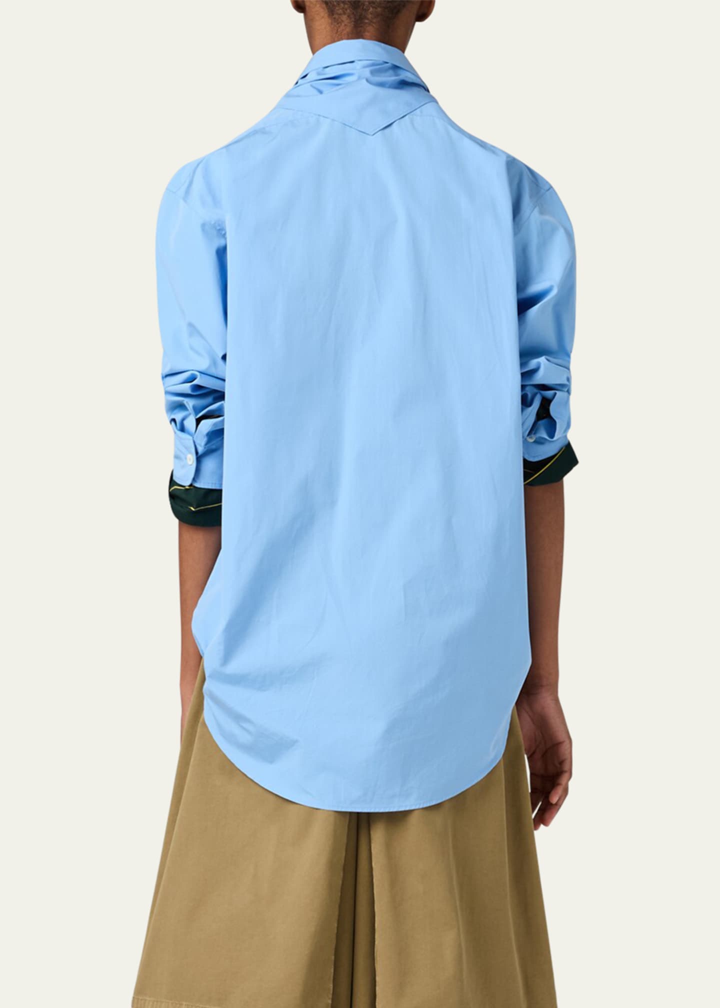 Miu Miu Neck-Tie Button-Down Shirt Image 3 of 4