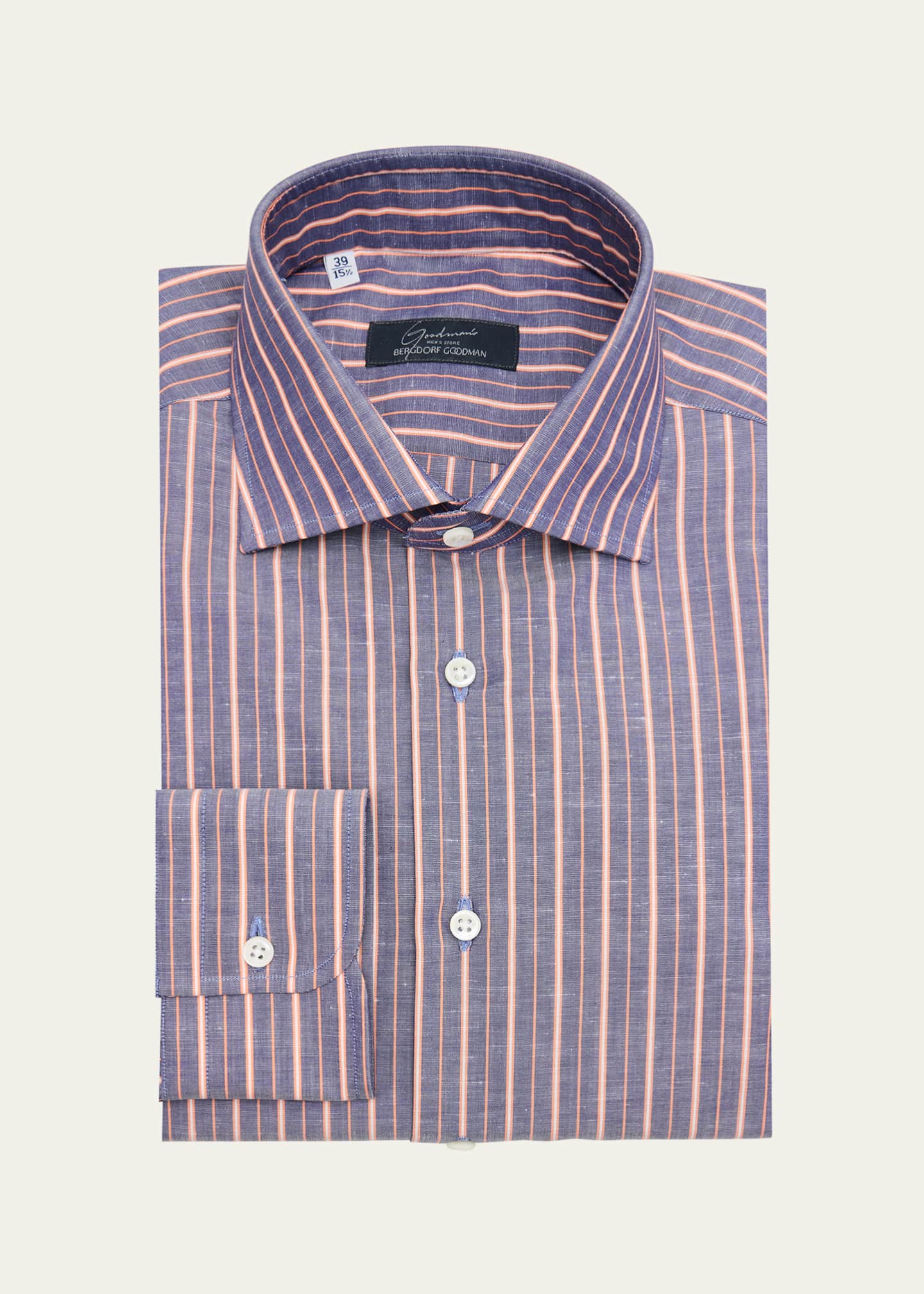 Bergdorf Goodman Men's Cotton Multi-Stripe Dress Shirt Image 1 of 2