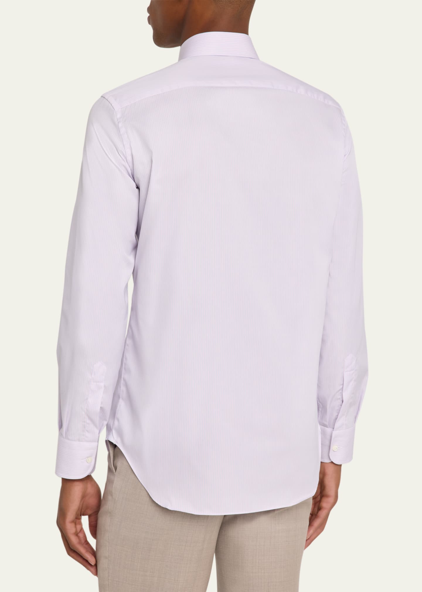 Bergdorf Goodman Men's Cotton Mini Stripe Dress Shirt Image 3 of 5