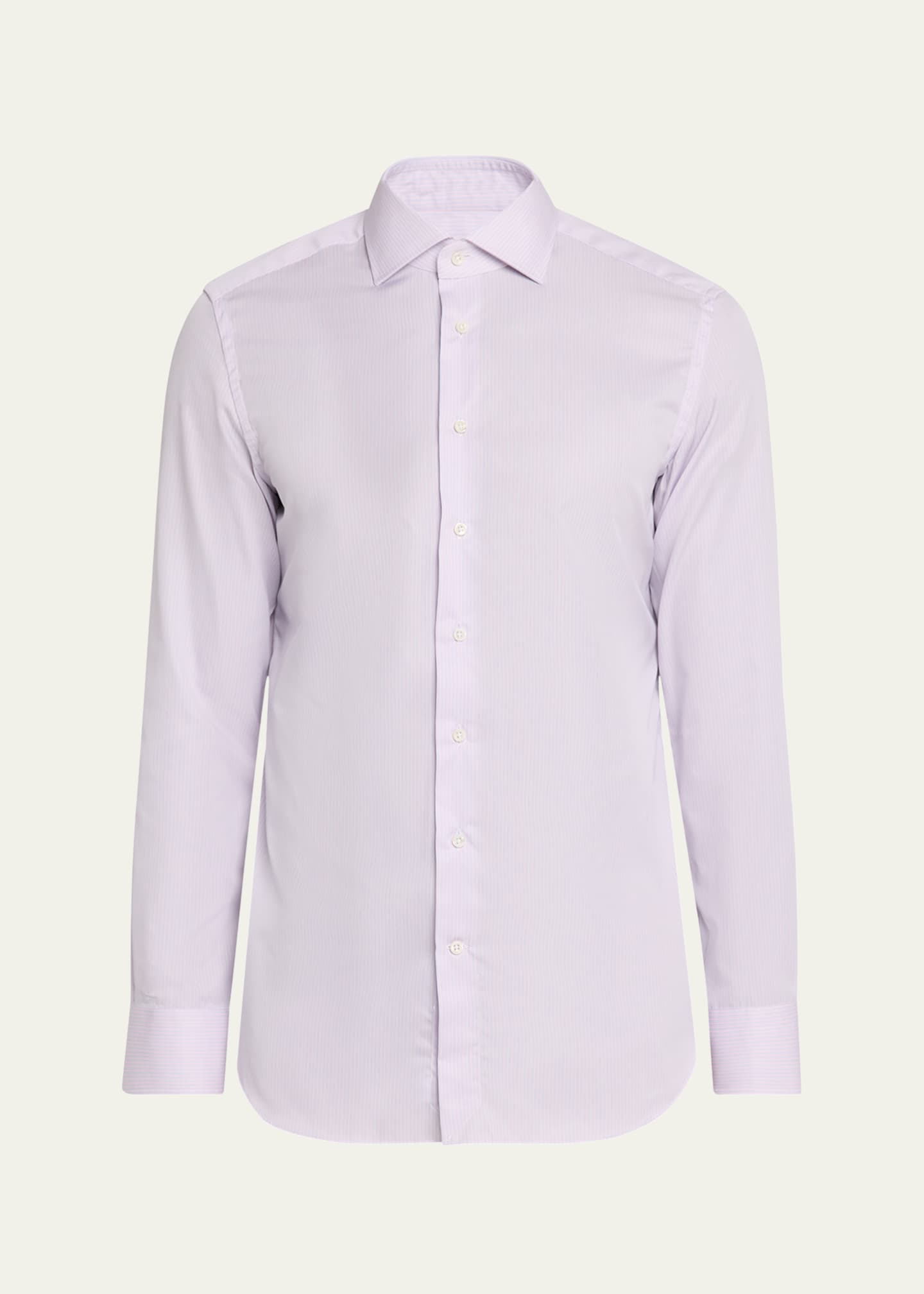 Bergdorf Goodman Men's Cotton Mini Stripe Dress Shirt Image 1 of 5