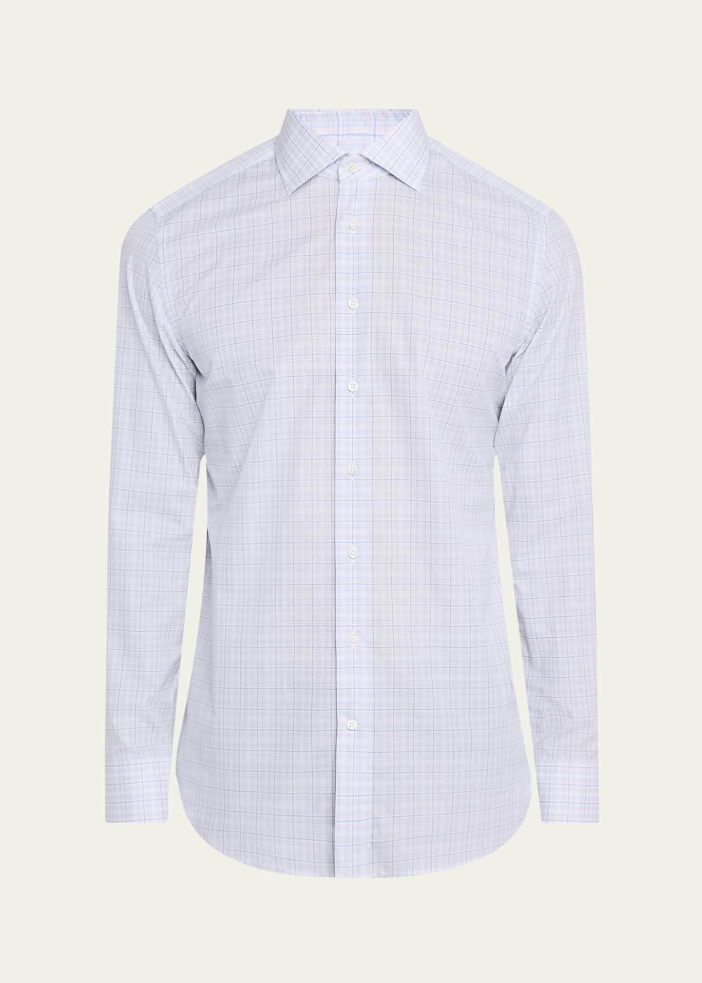 Bergdorf Goodman Men's Cotton Graph Check Dress Shirt Image 1 of 5