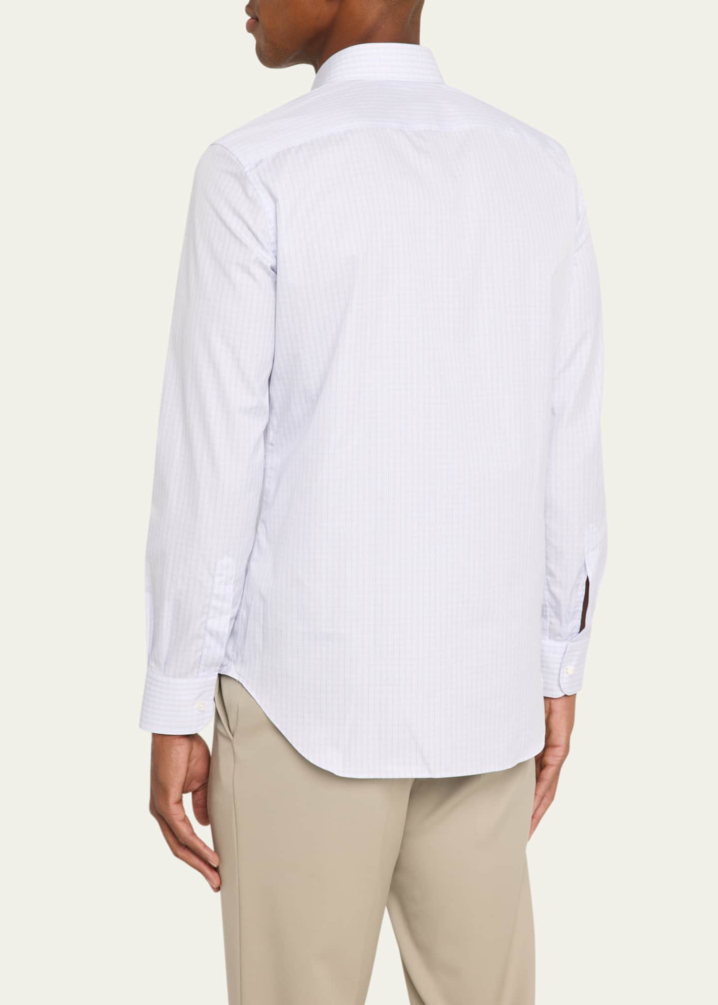 Bergdorf Goodman Men's Cotton Mini Check Dress Shirt Image 3 of 5
