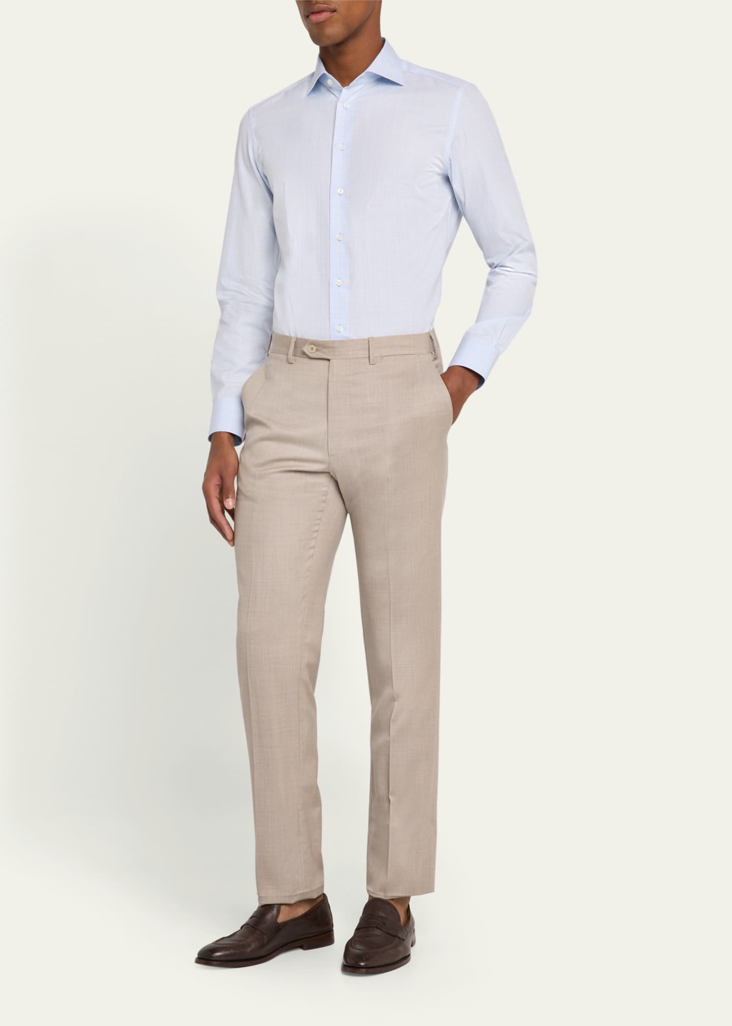 Bergdorf Goodman Men's Cotton Grid Check Dress Shirt Image 2 of 5