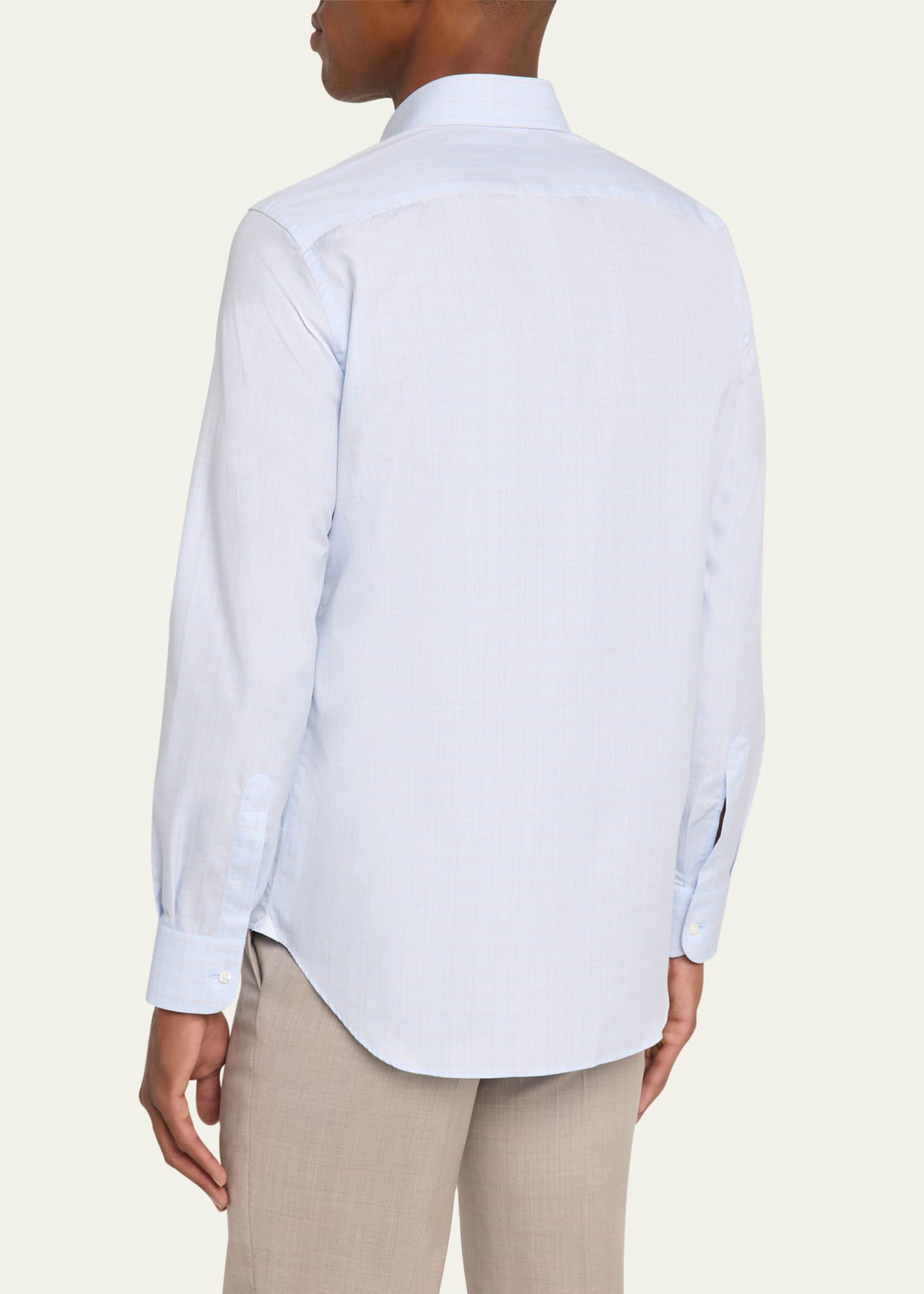 Bergdorf Goodman Men's Cotton Grid Check Dress Shirt Image 3 of 5