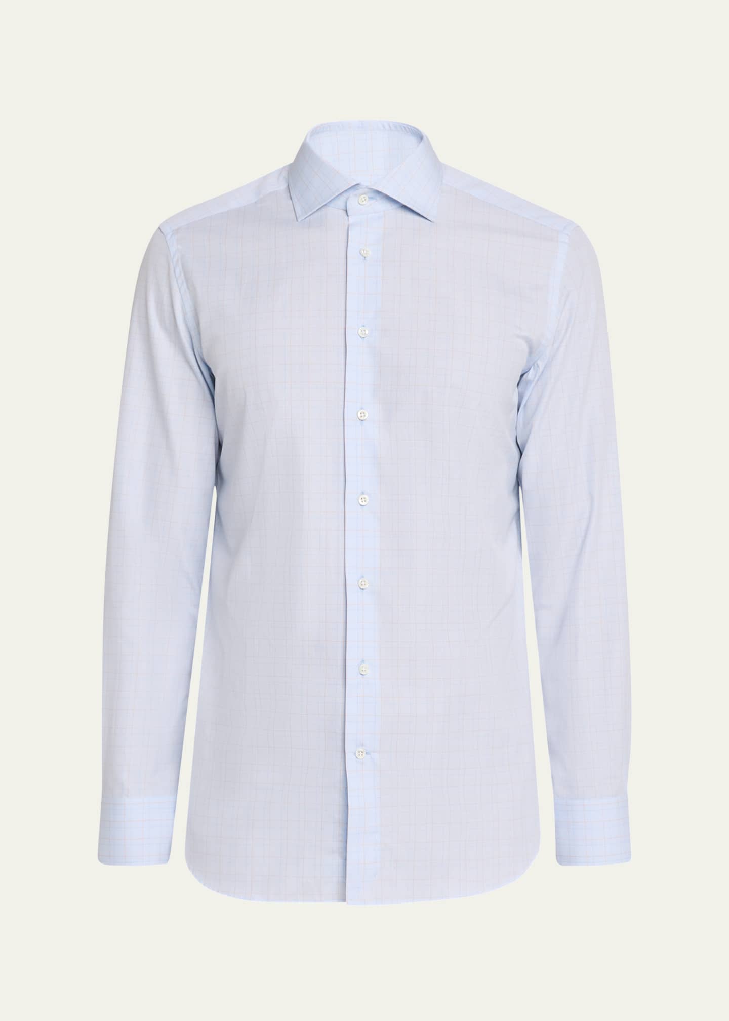 Bergdorf Goodman Men's Cotton Grid Check Dress Shirt Image 1 of 5