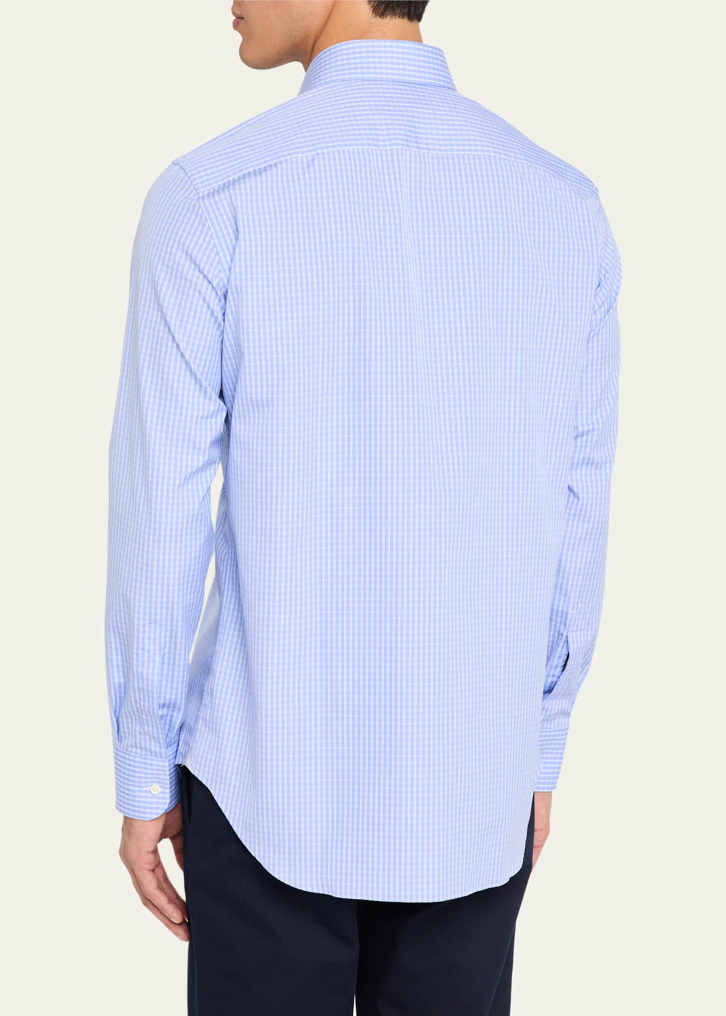 Bergdorf Goodman Men's Cotton Micro-Check Dress Shirt Image 3 of 5
