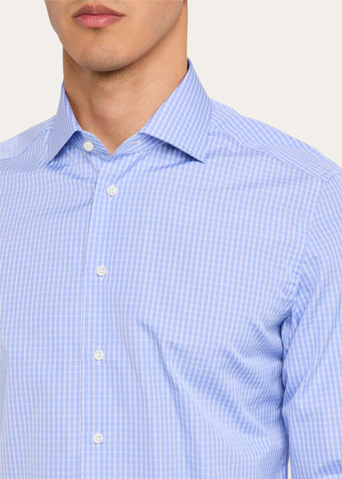 Bergdorf Goodman Men's Cotton Micro-Check Dress Shirt Image 5 of 5