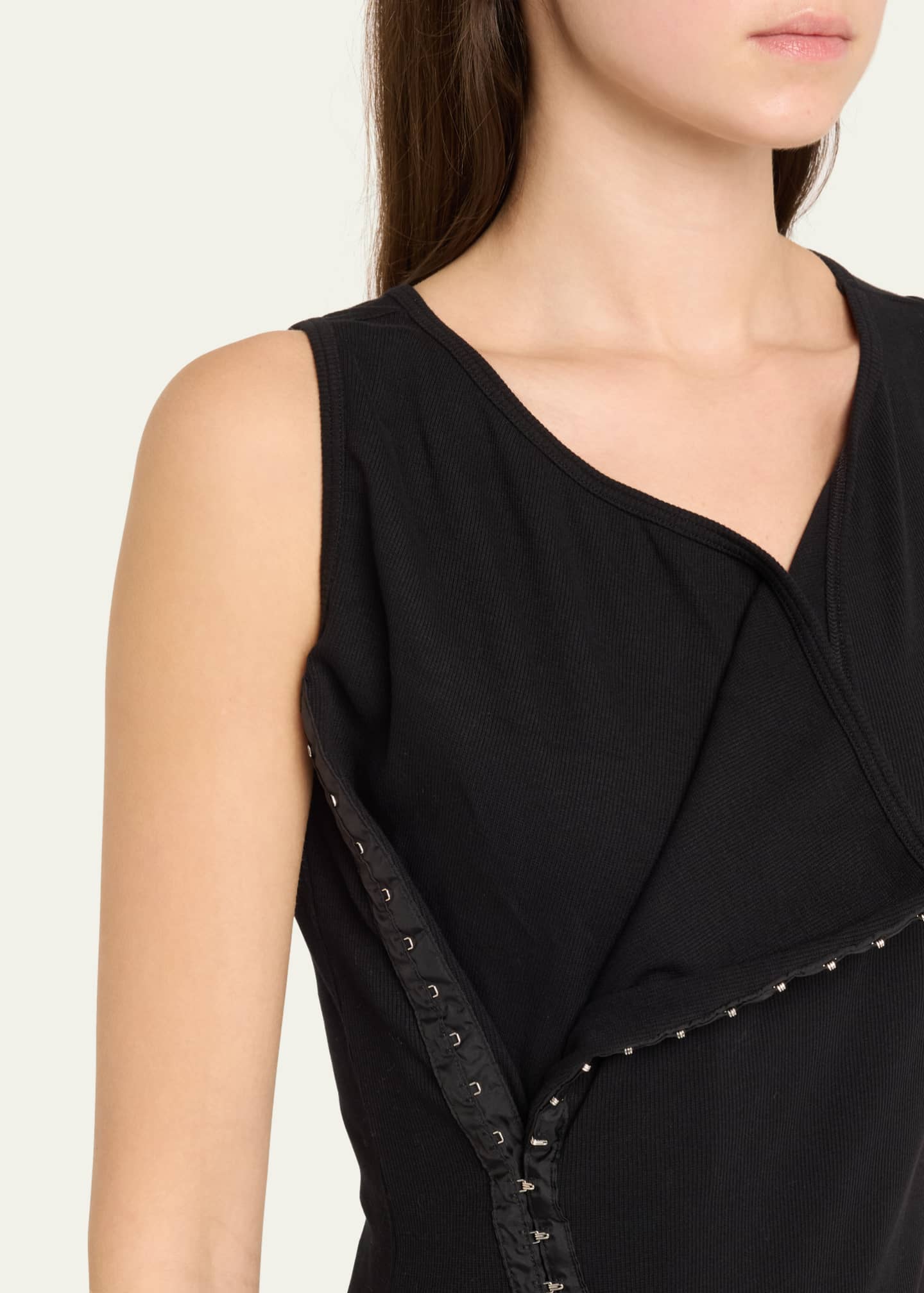 MM6 Maison Margiela Sleeveless Rib Jersey Hook Midi Dress Image 5 of 5