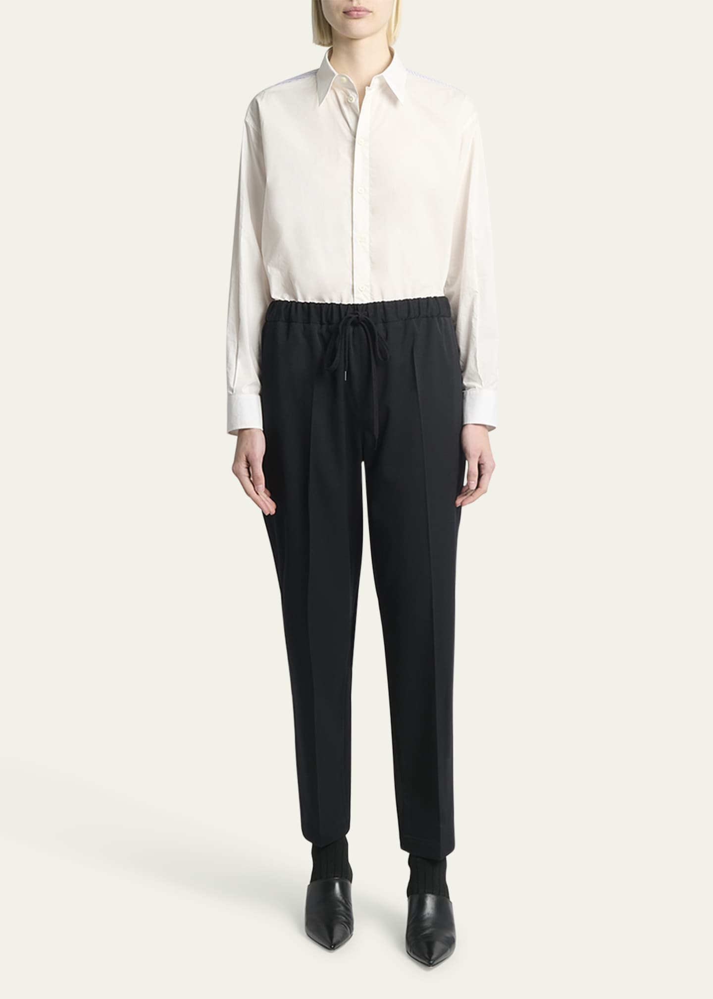 MM6 Maison Margiela Wool Drawstring Pants - Bergdorf Goodman