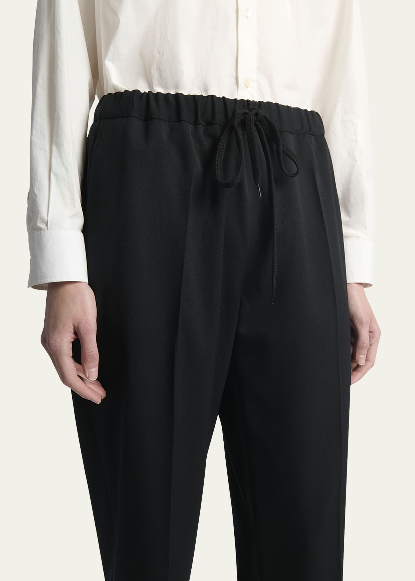 MM6 Maison Margiela Wool Drawstring Pants - Bergdorf Goodman