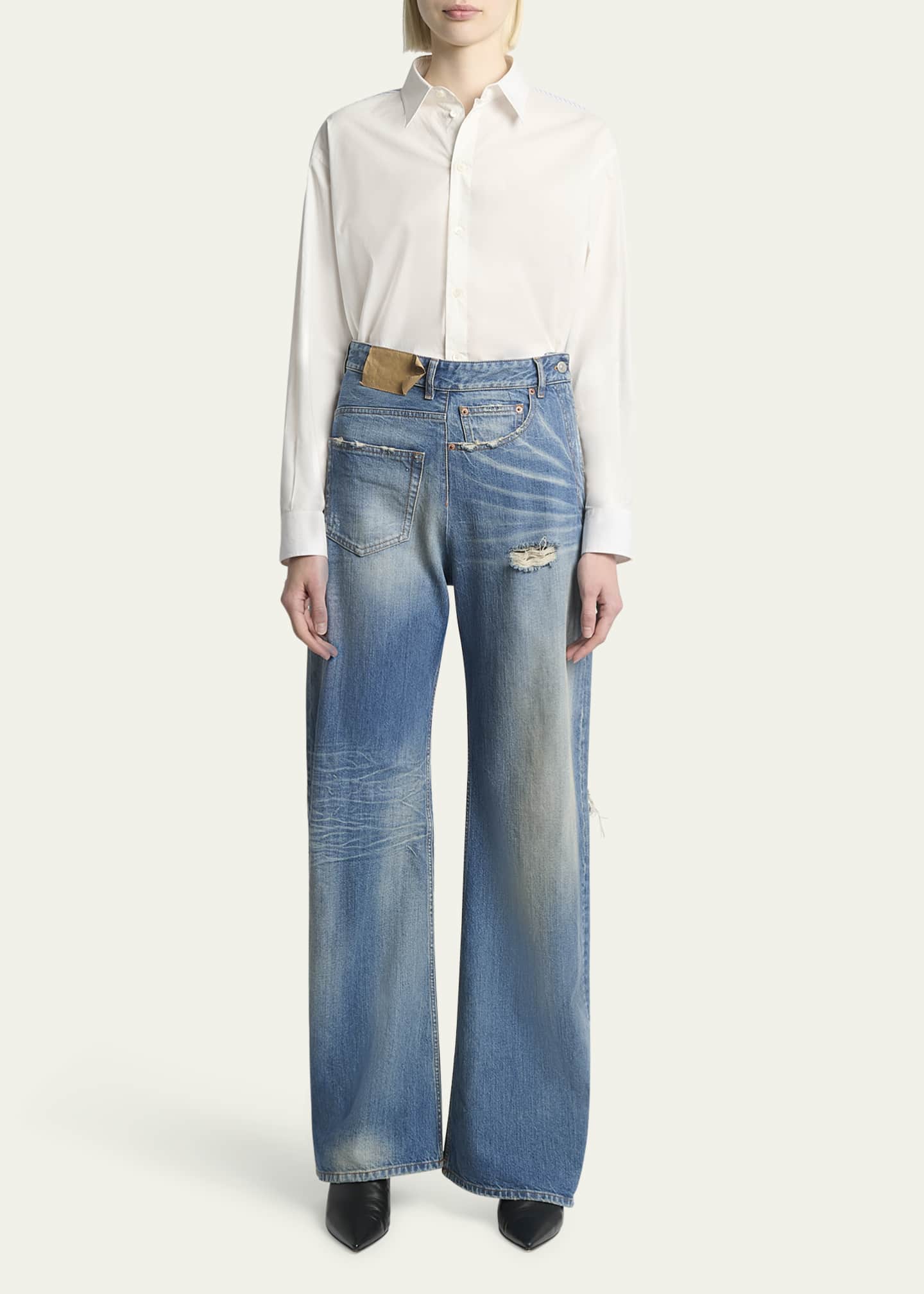 MM6 Maison Margiela Deconstructed 5-Pocket Jeans Image 2 of 5