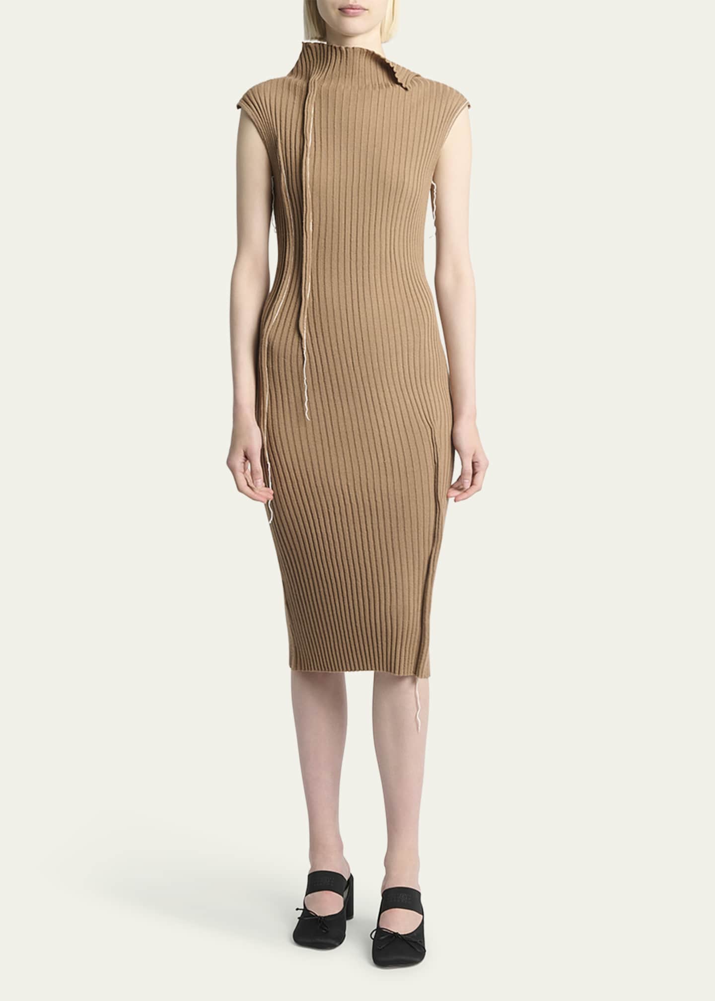 MM6 Maison Margiela Darted Ribbed Midi Dress Image 2 of 5
