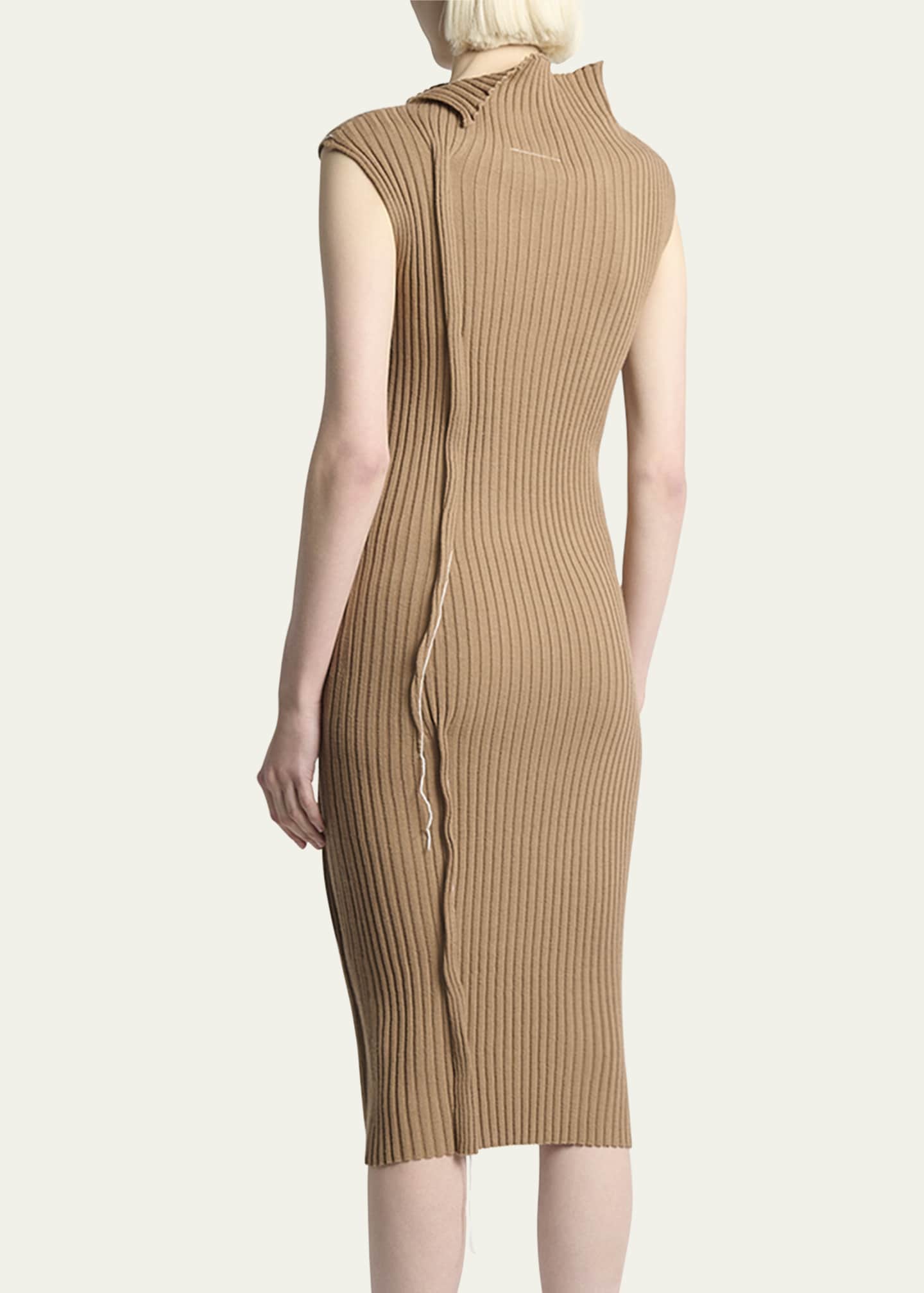 MM6 Maison Margiela Darted Ribbed Midi Dress Image 3 of 5