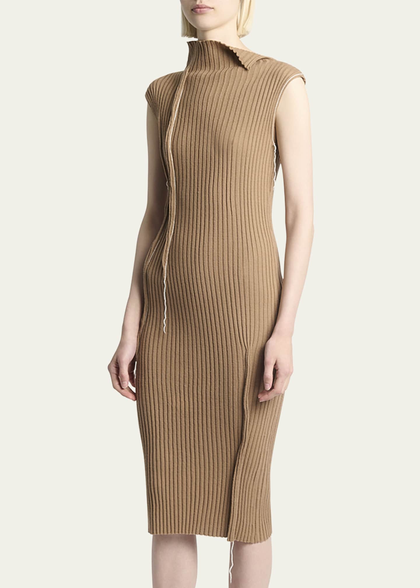 MM6 Maison Margiela Darted Ribbed Midi Dress Image 4 of 5
