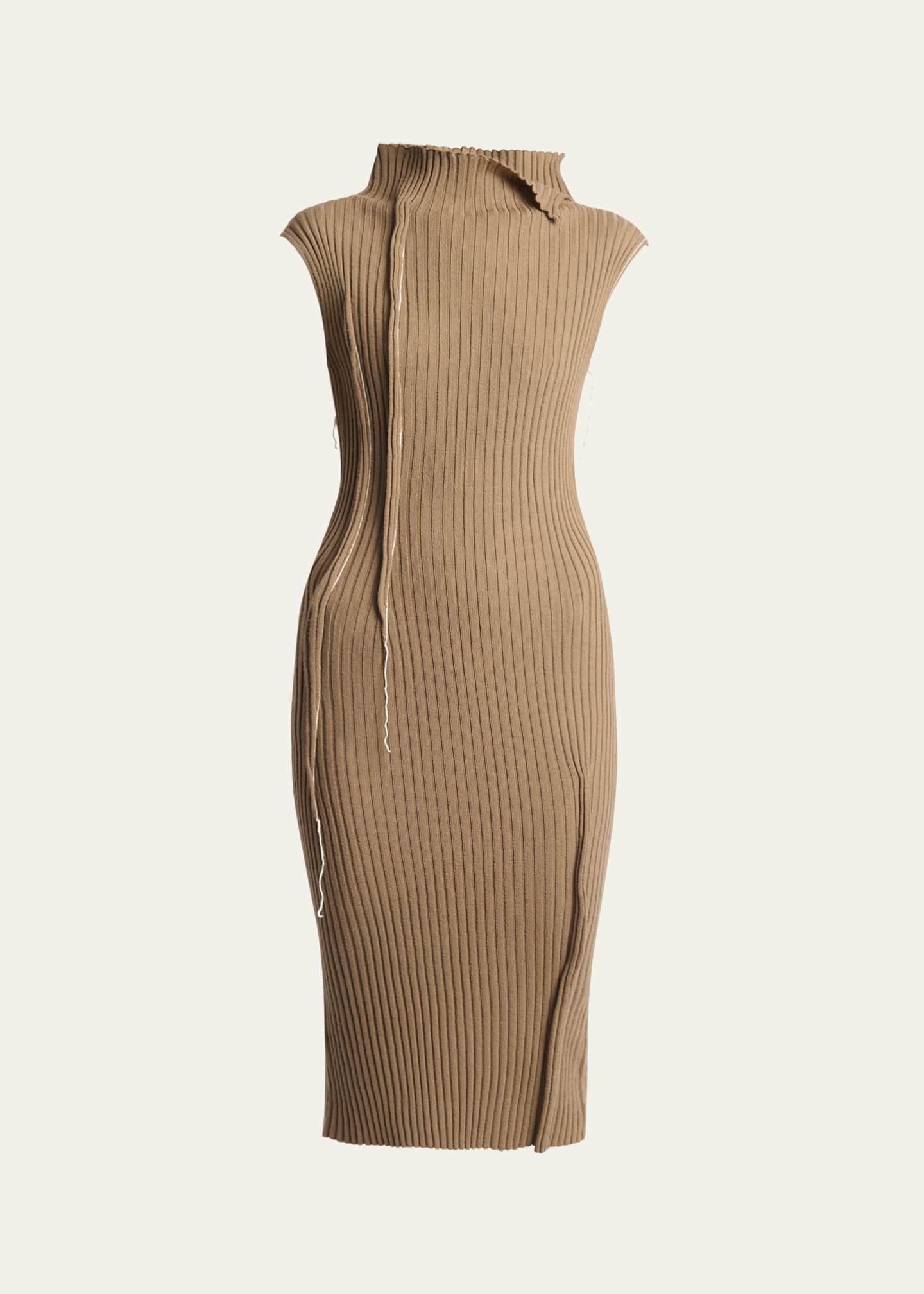 MM6 Maison Margiela Darted Ribbed Midi Dress Image 1 of 5