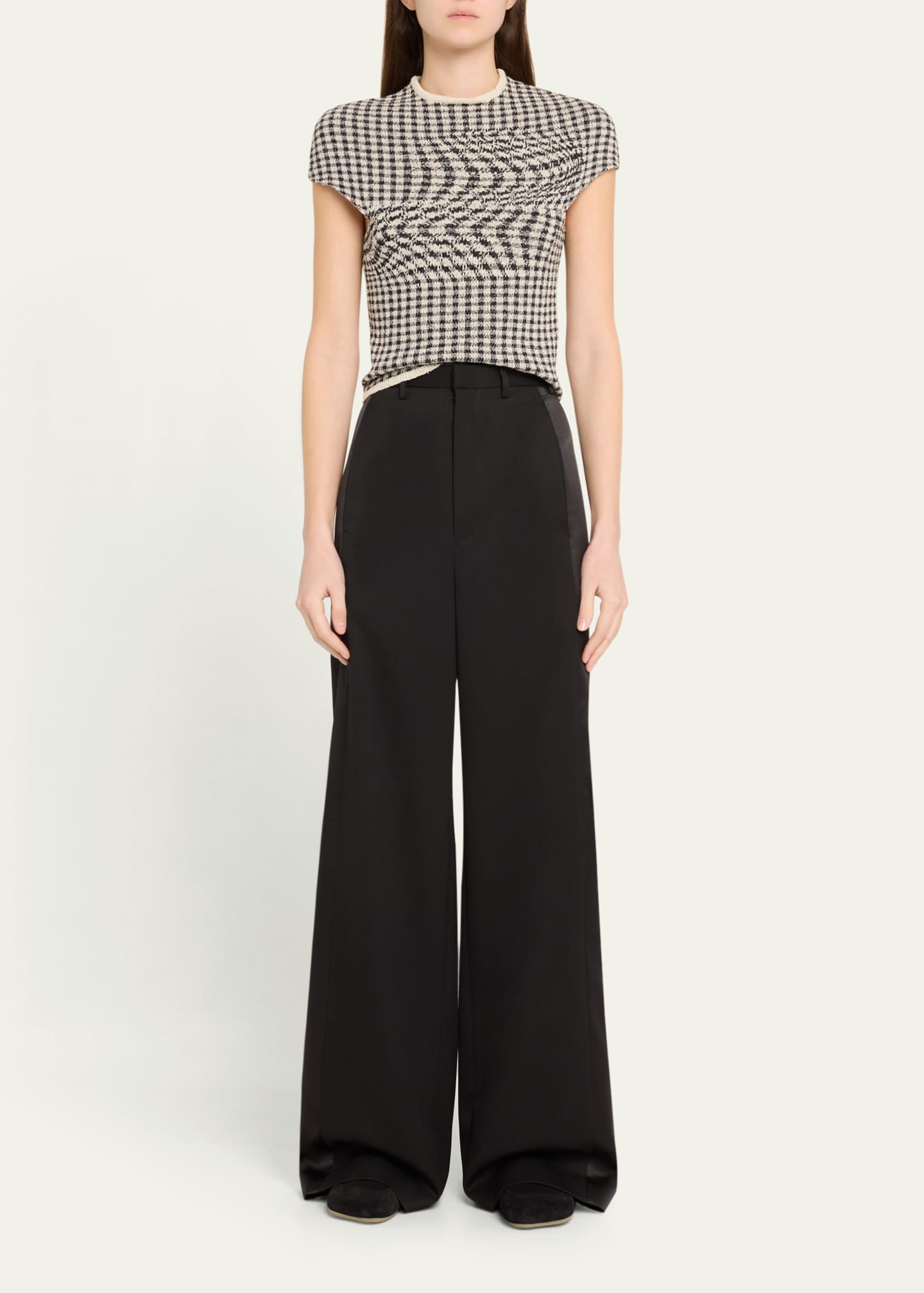 MM6 Maison Margiela Check Short-Sleeve Top Image 2 of 4