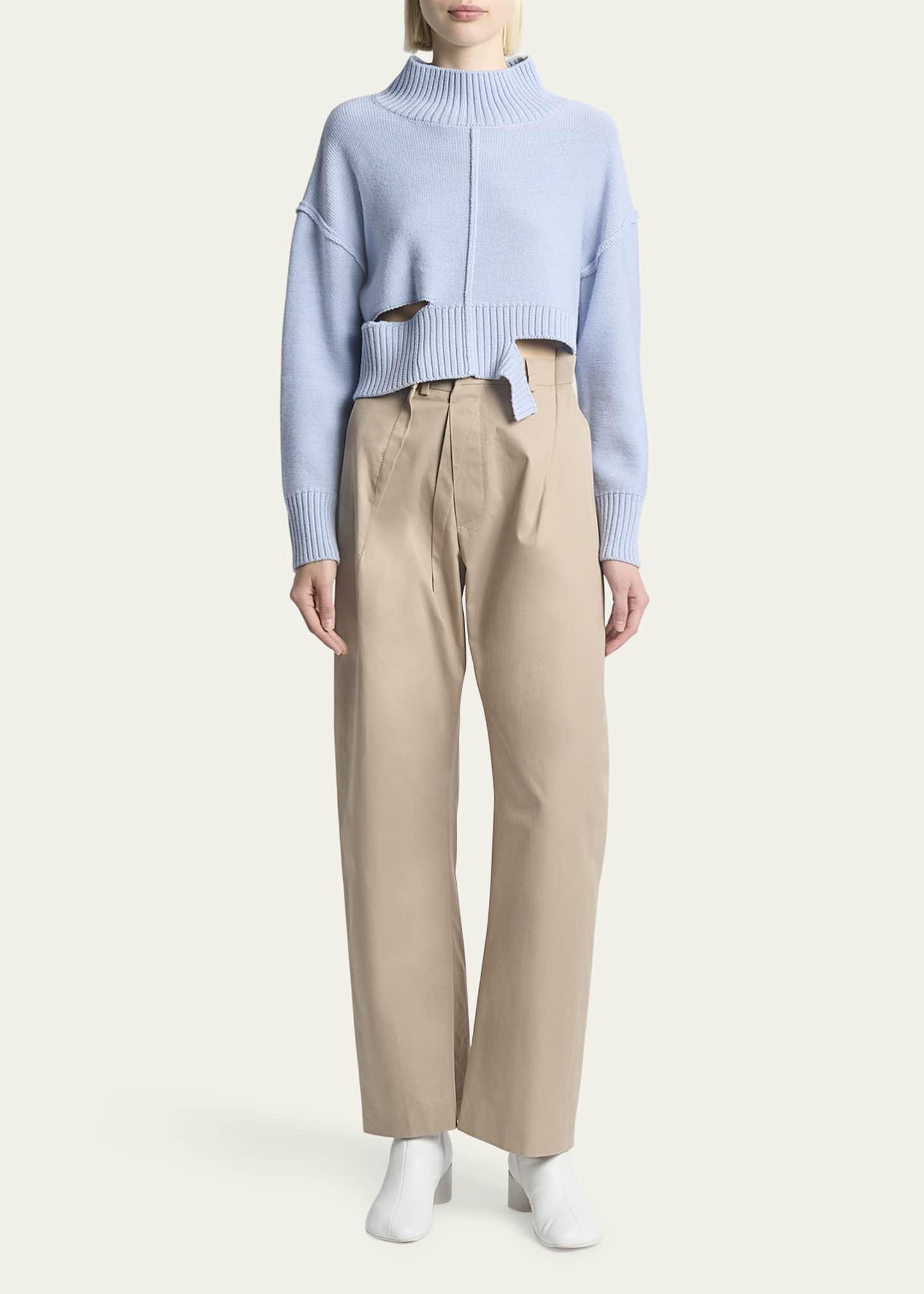 MM6 Maison Margiela Distressed Boxy Cropped Sweater Image 2 of 5