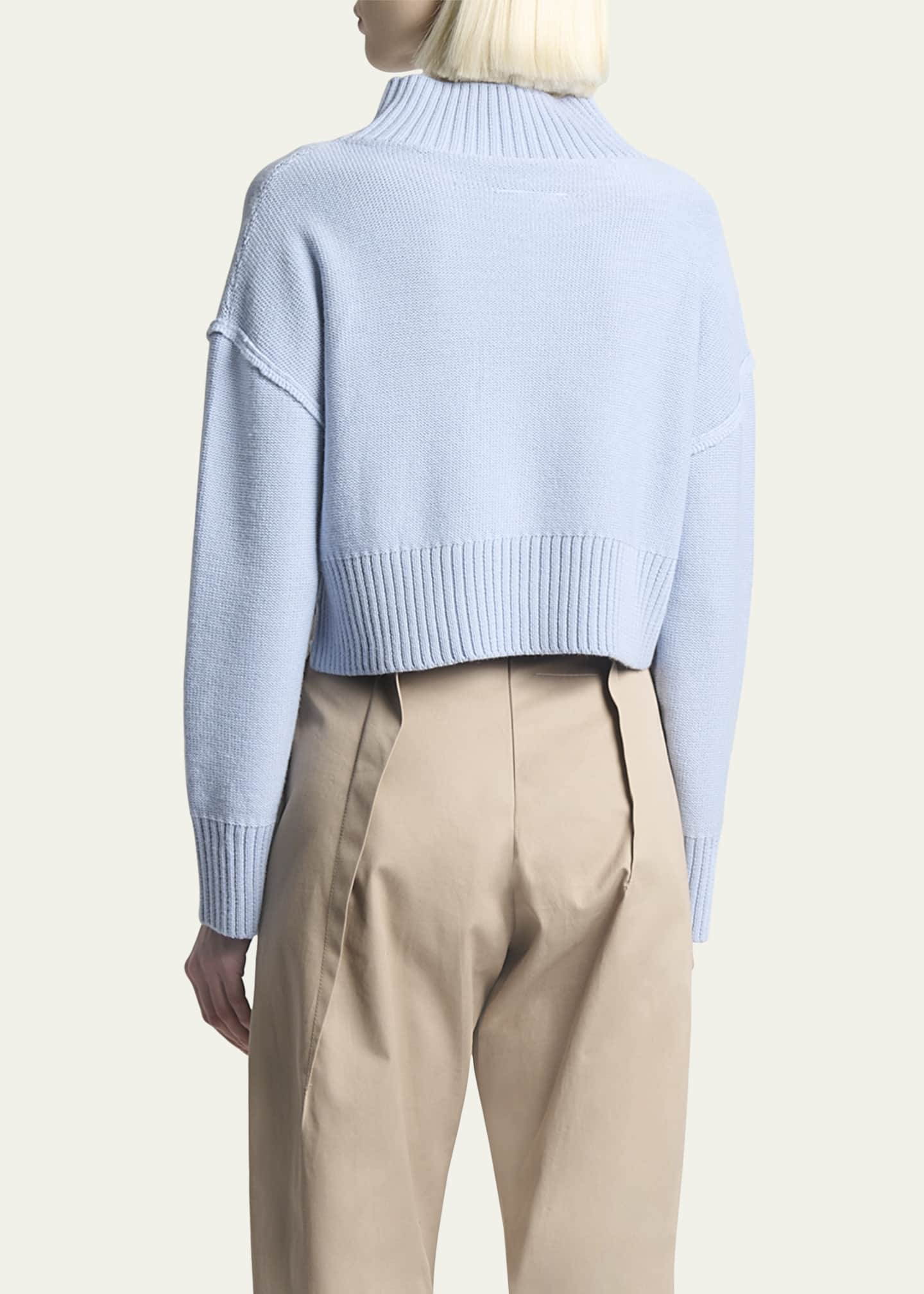 MM6 Maison Margiela Distressed Boxy Cropped Sweater Image 3 of 5