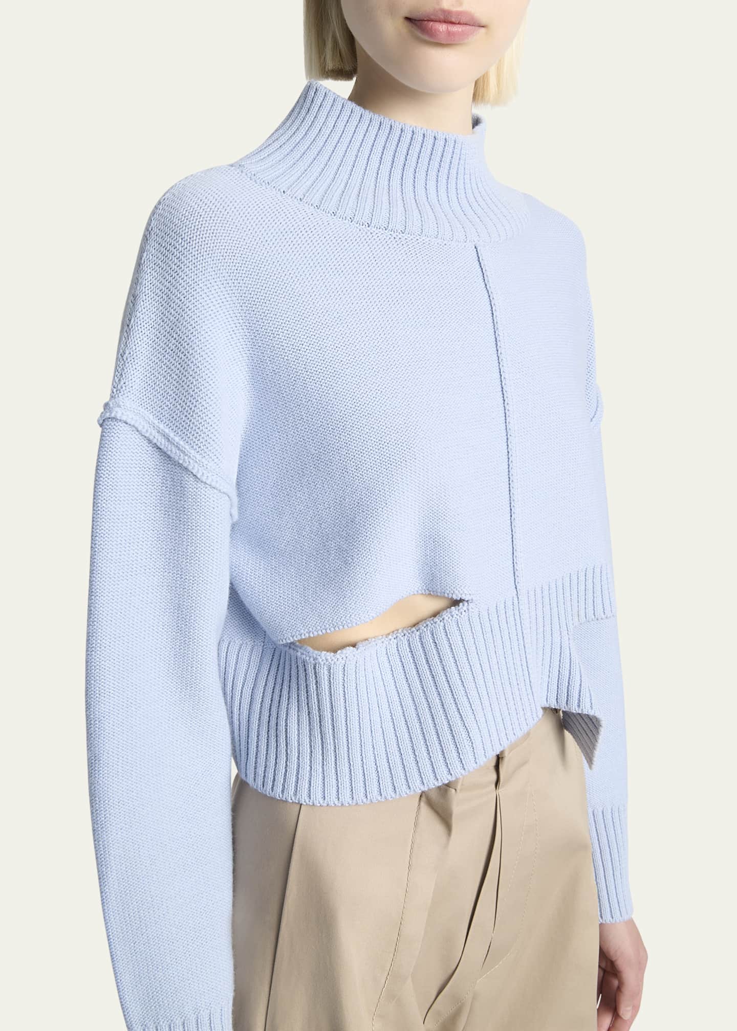 MM6 Maison Margiela Distressed Boxy Cropped Sweater Image 5 of 5