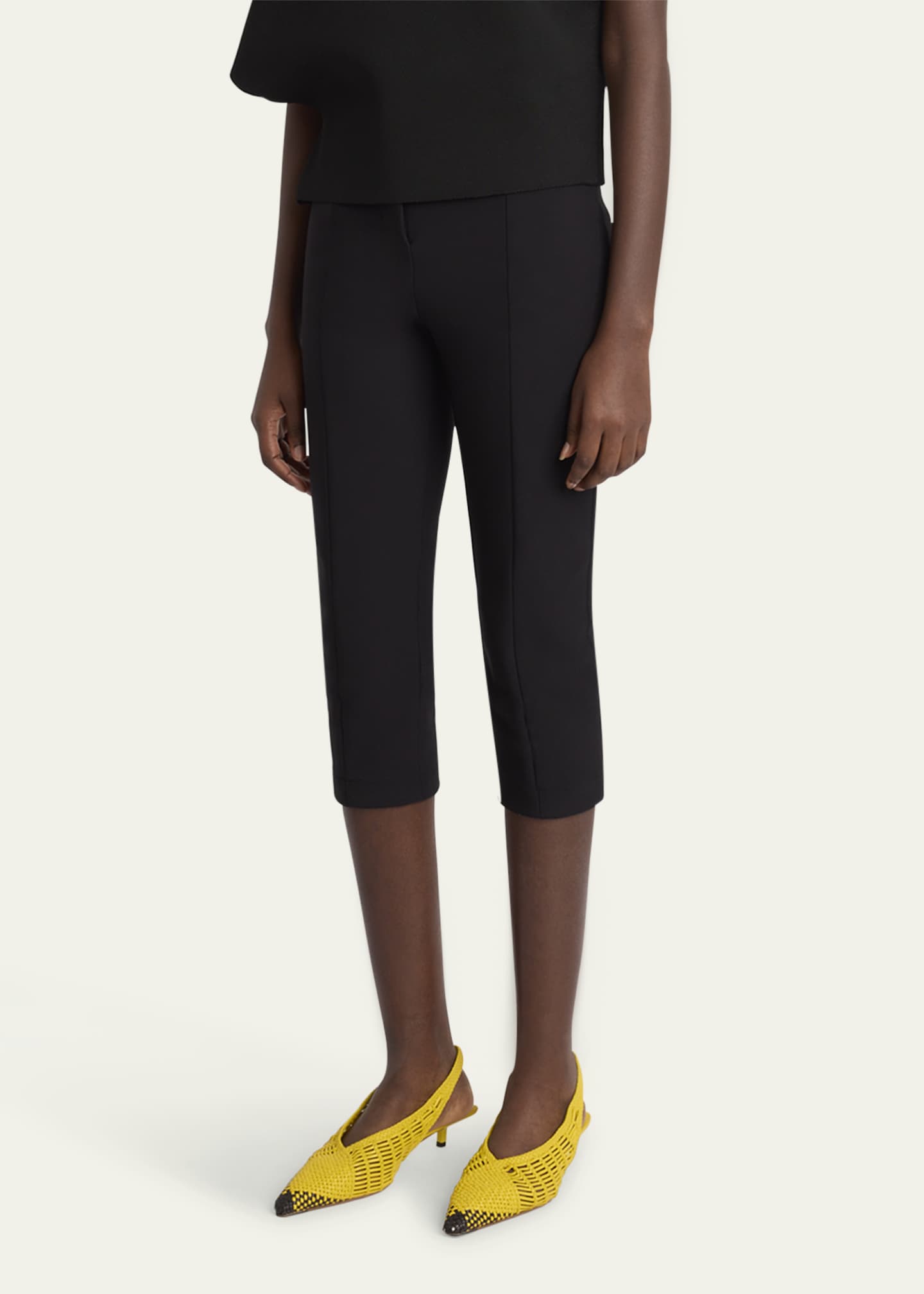 Jacquemus Pintuck Skinny-Leg Capri Pants Image 4 of 5