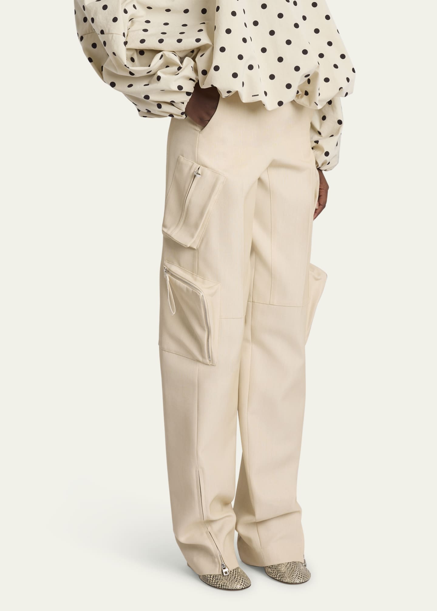 Jacquemus Atelier Zip-Hem Straight-Leg Cargo Pants Image 4 of 5