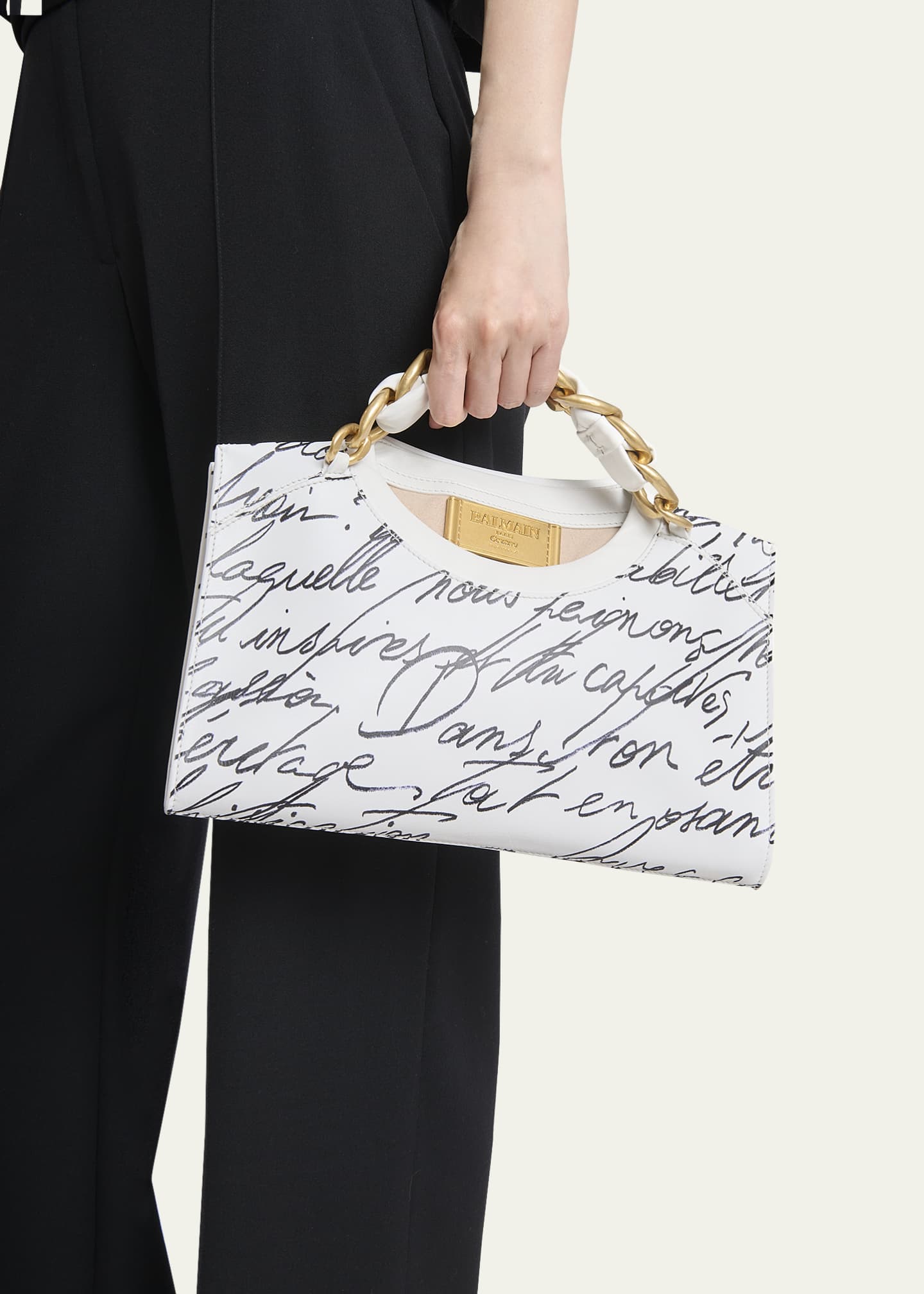 Balmain Love Letter Zip Crewneck Clutch Bag - Bergdorf Goodman