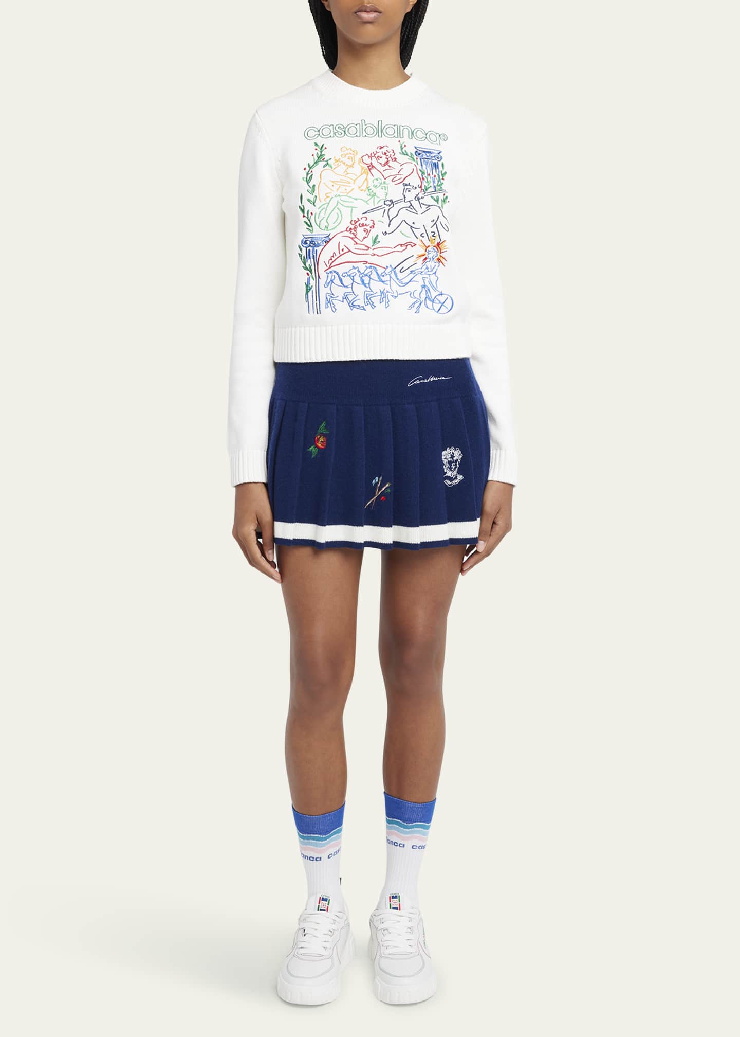 CASABLANCA Logo Embroidered Crewneck Sweater Image 2 of 5