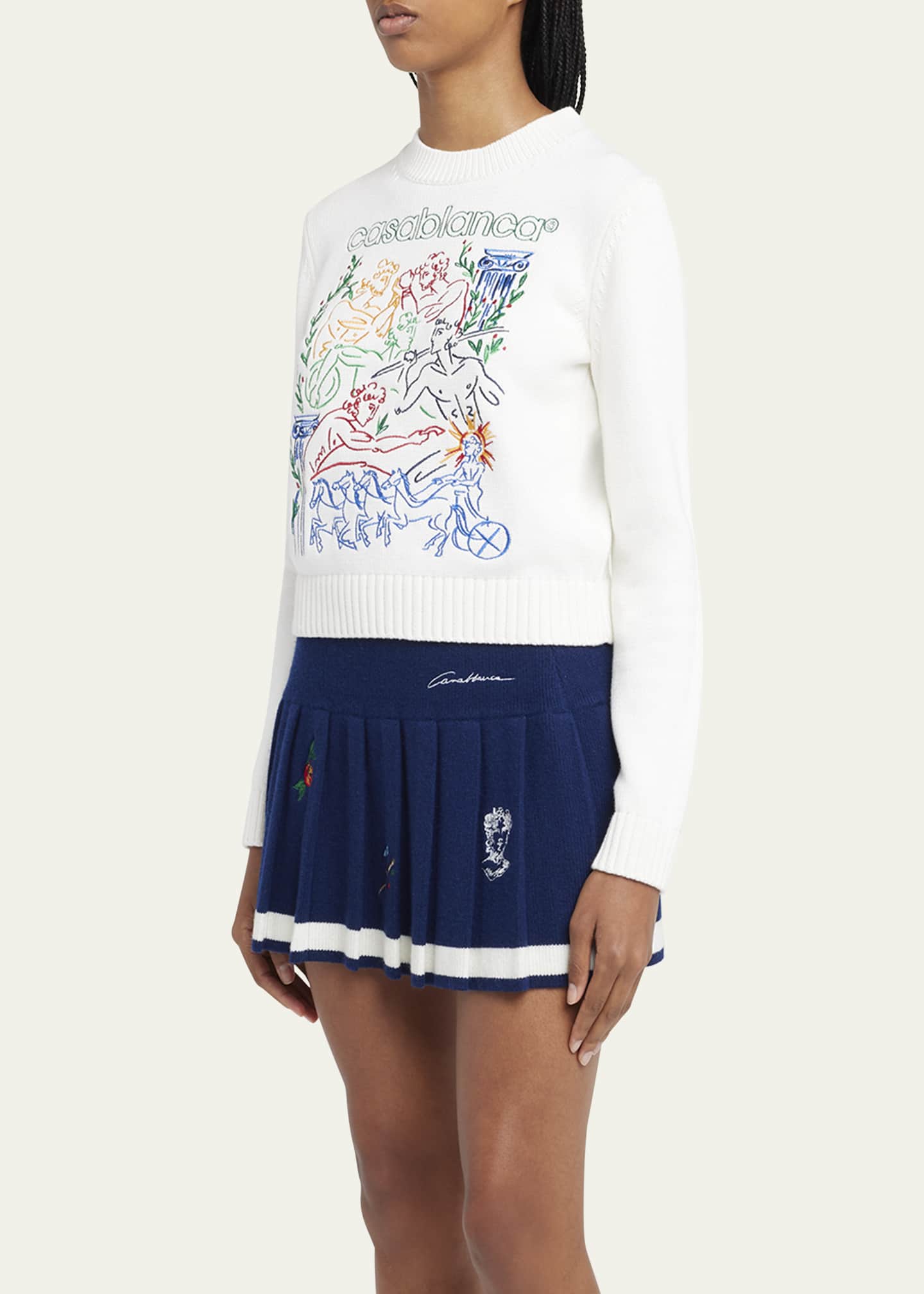 CASABLANCA Logo Embroidered Crewneck Sweater Image 4 of 5