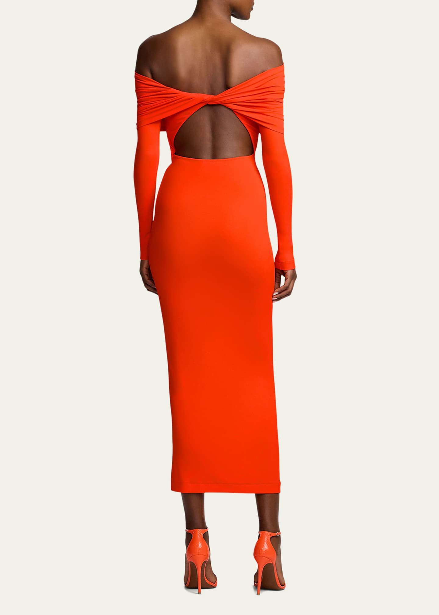 Ralph Lauren Collection Off-Shoulder Long Sleeve Dress Image 3 of 5