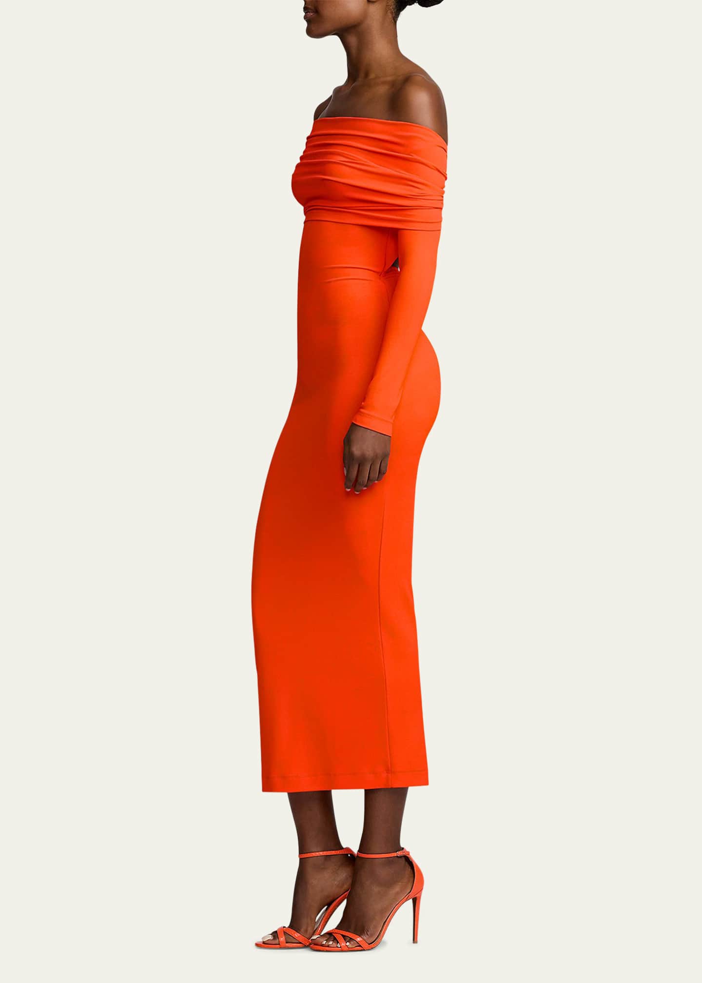 Ralph Lauren Collection Off-Shoulder Long Sleeve Dress Image 5 of 5