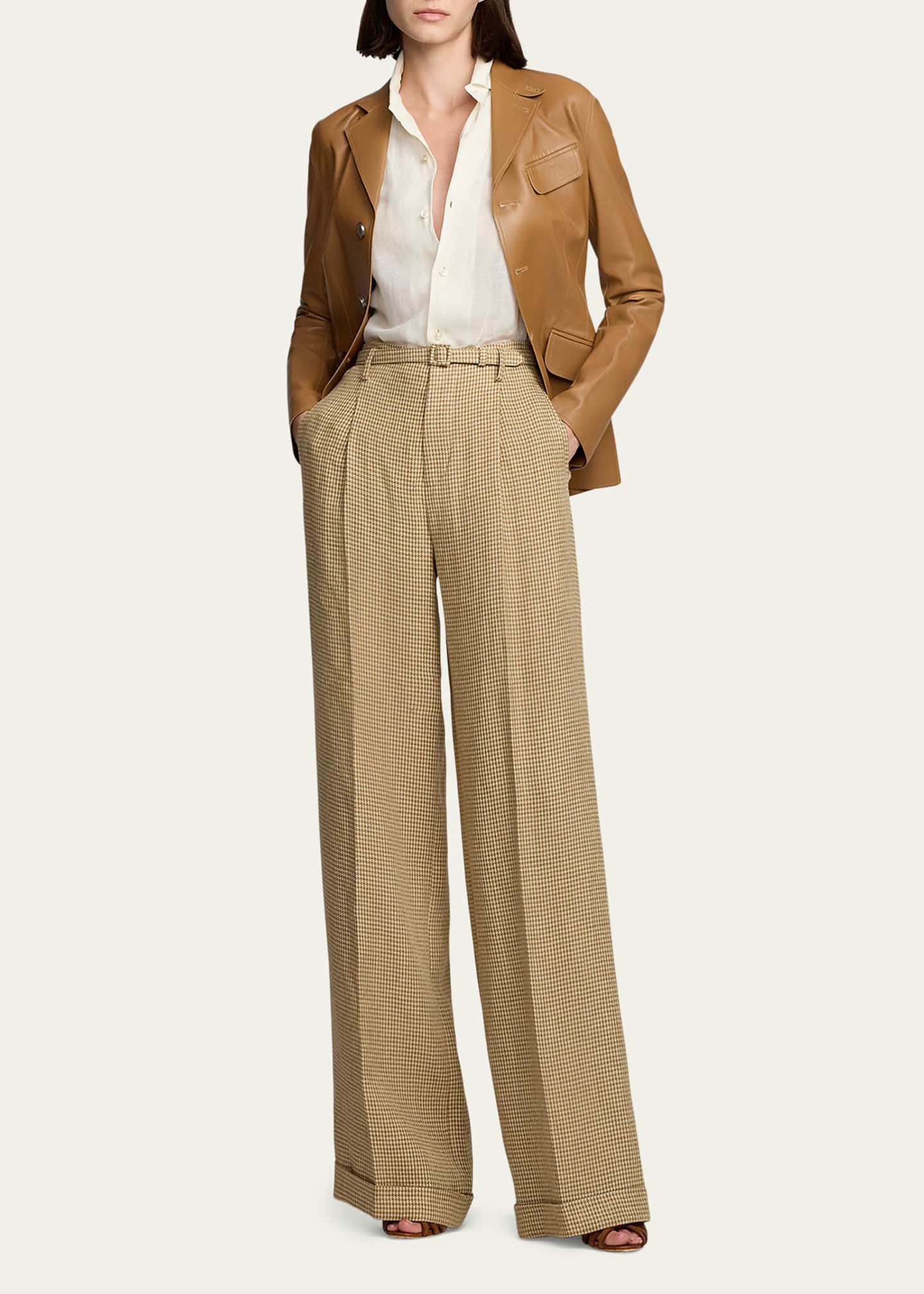 パンツ Ralph Lauren Ralph Lauren Collection Acklie Pleated Pants Ralph Lauren Collection Acklie Houndstooth Tweed Pant
