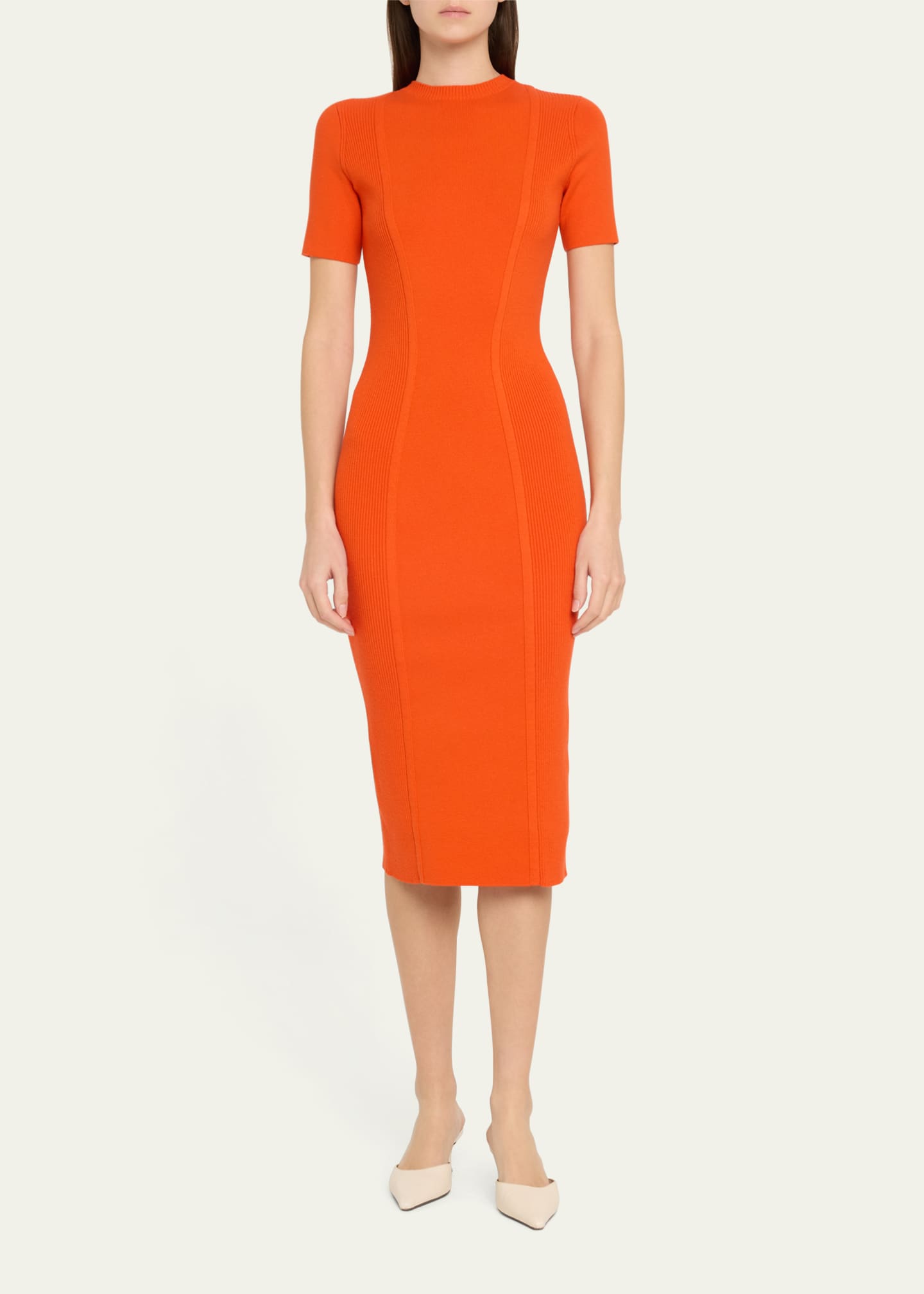 Ralph Lauren Collection Ribbed Body-Con Cashmere Dress Image 2 of 5