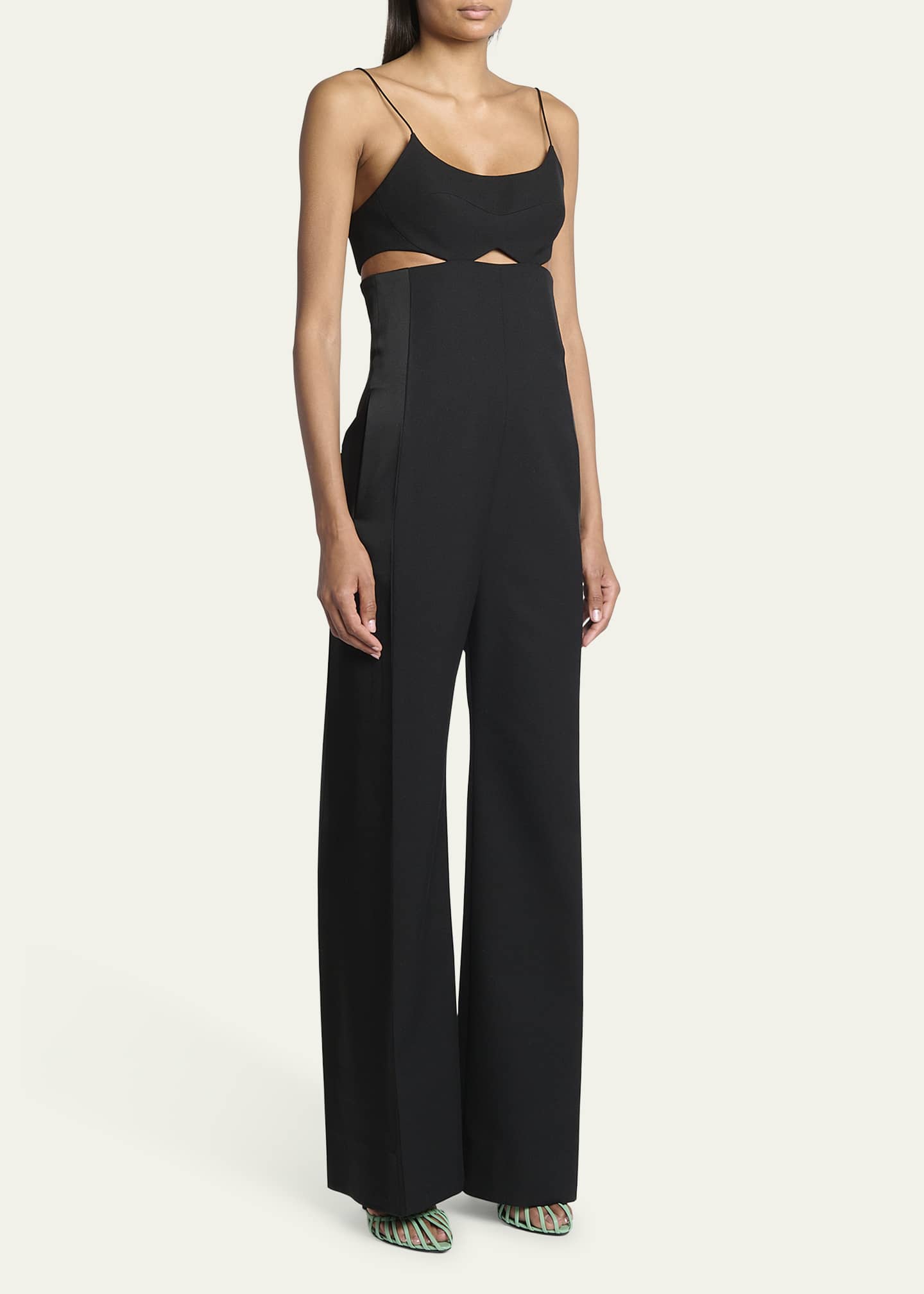 Victoria Beckham Cut-Out Wool Cami Jumpsuit Image 4 of 5