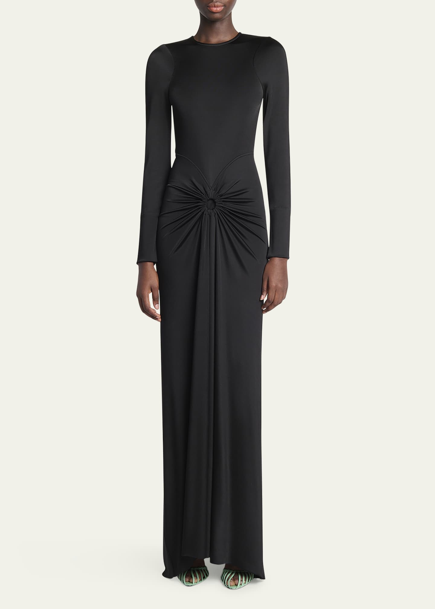 Victoria Beckham Gathered Long Sleeve Gown Image 2 of 5