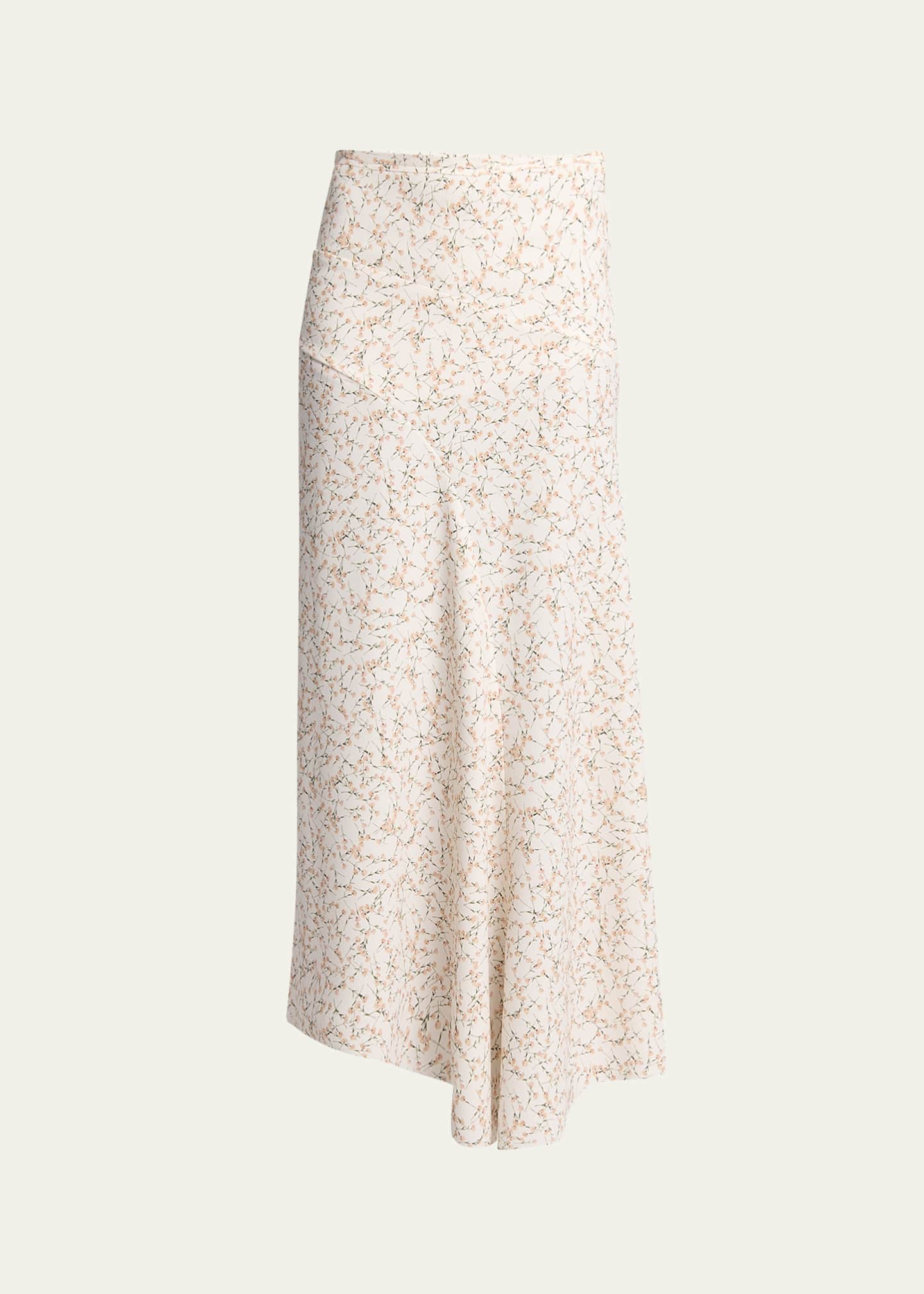 ワンピース VICTORIA BECKHAM Women Mid Skirts DR005227N 9361 Pink Victoria Beckham Floral Spiral Seam Asymmetric Skirt