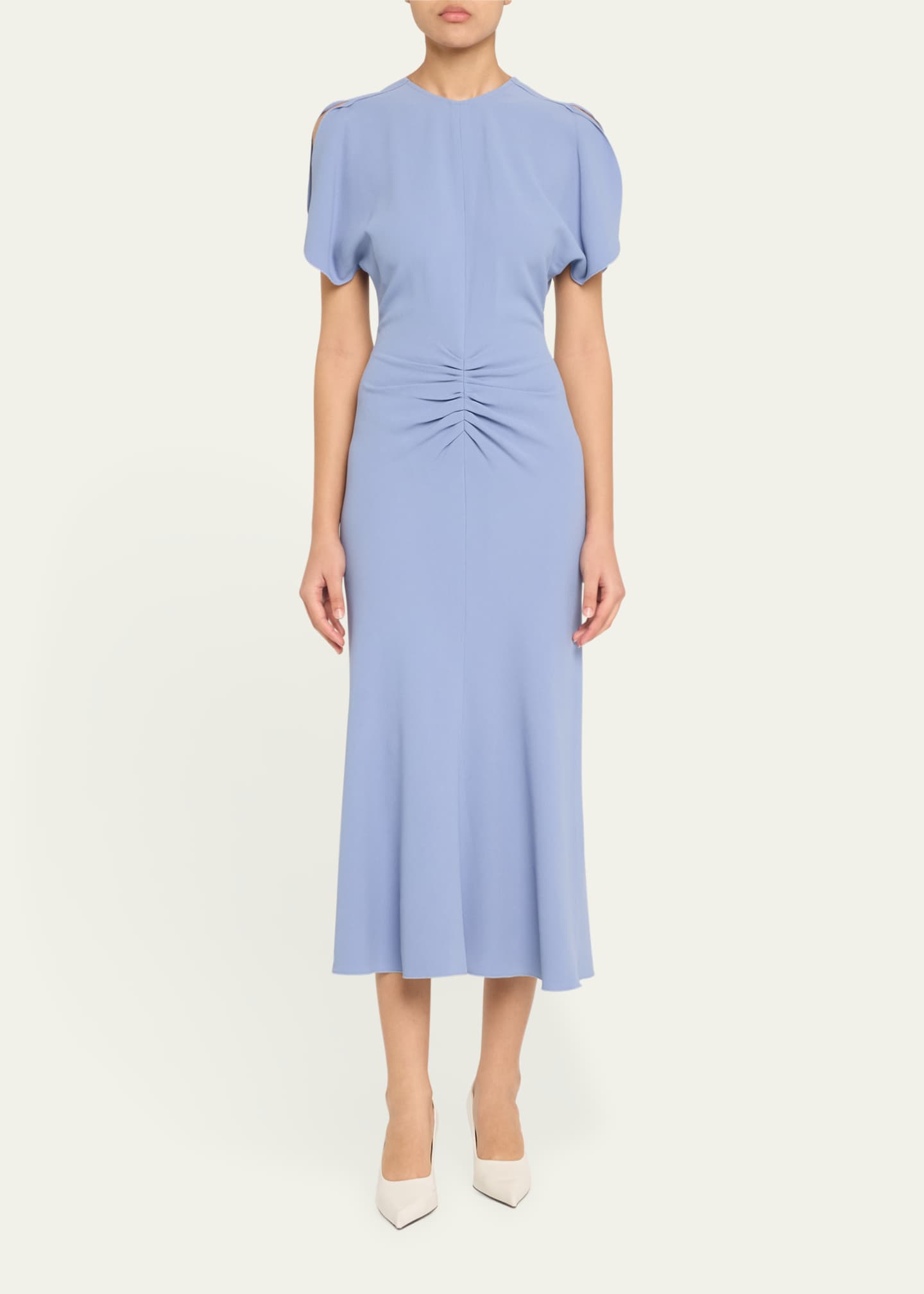 Victoria Beckham Gathered Crepe Midi Dress Image 2 of 5