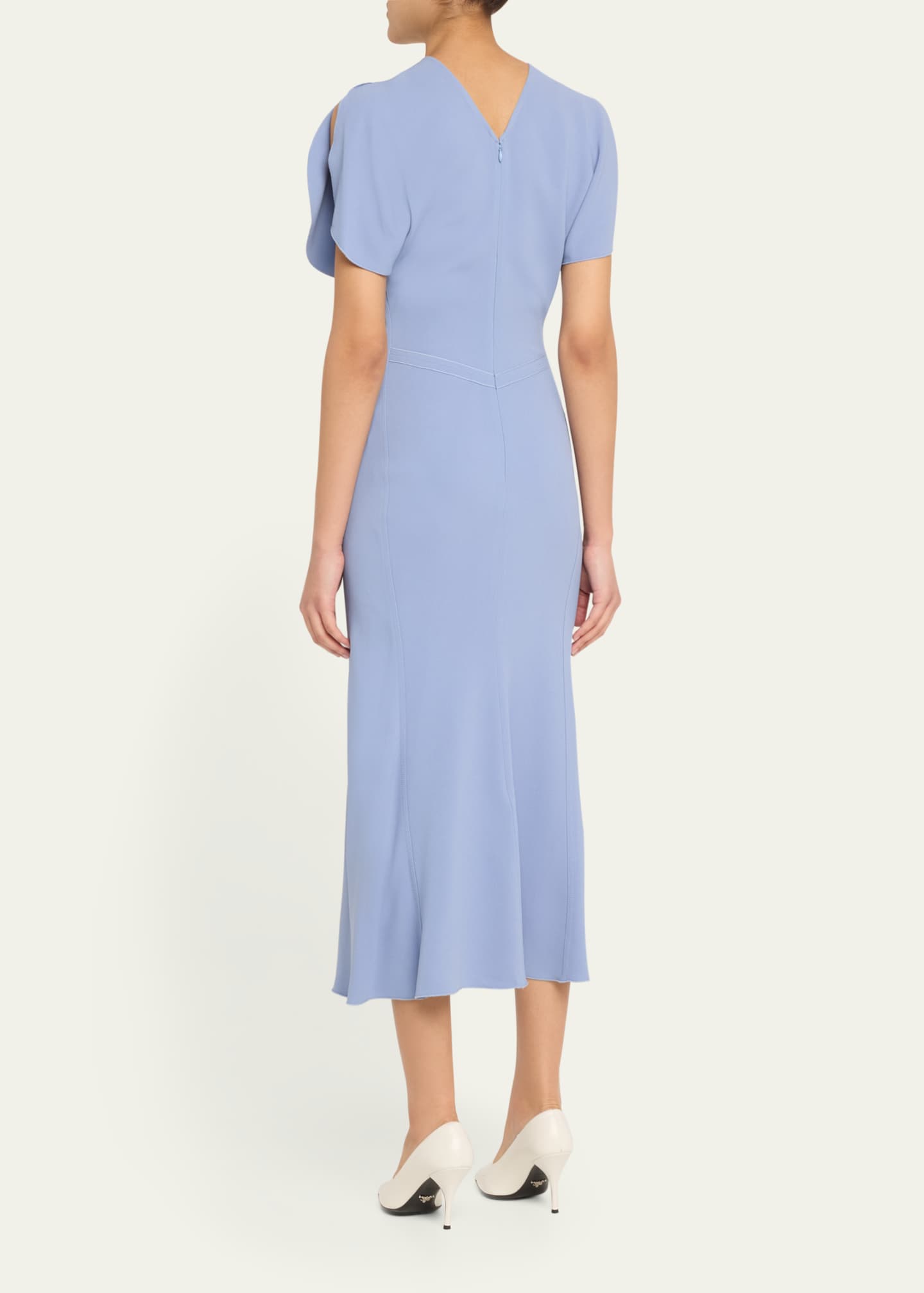 Victoria Beckham Gathered Crepe Midi Dress Image 3 of 5