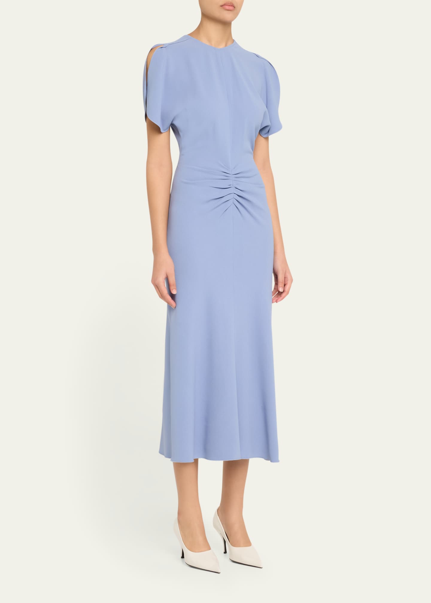 Victoria Beckham Gathered Crepe Midi Dress Image 4 of 5