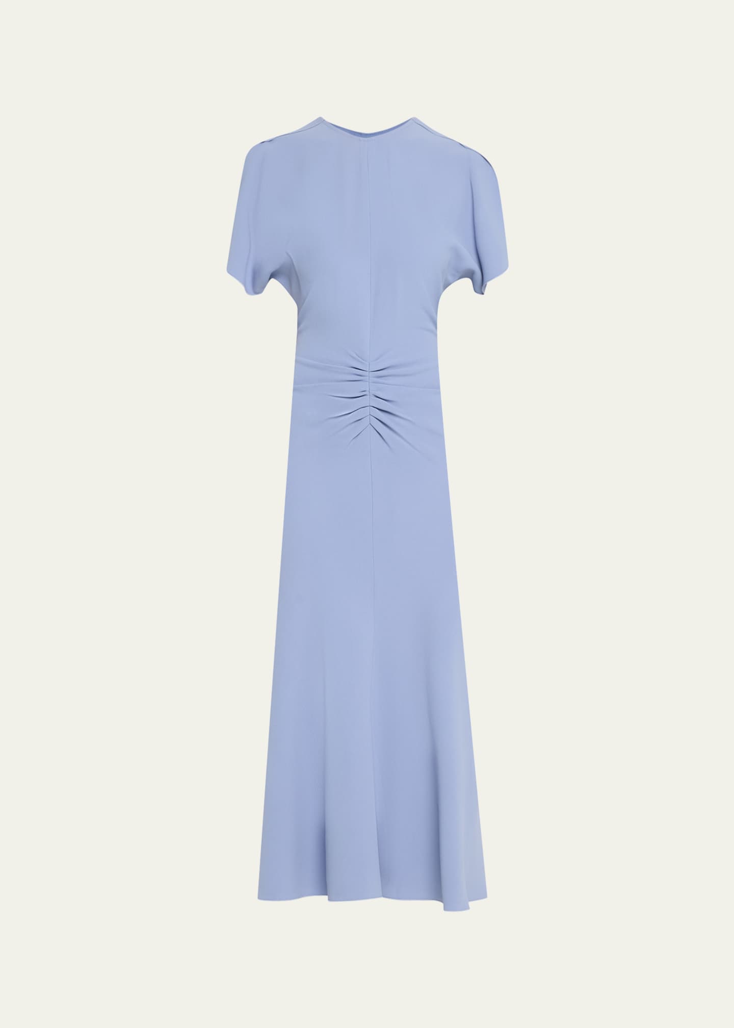 Victoria Beckham Gathered Crepe Midi Dress Image 1 of 5