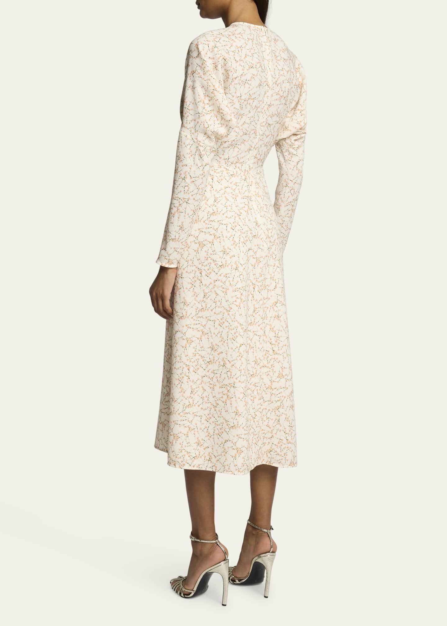 Victoria Beckham Printed Dolman-Sleeve Midi Dress Image 3 of 5