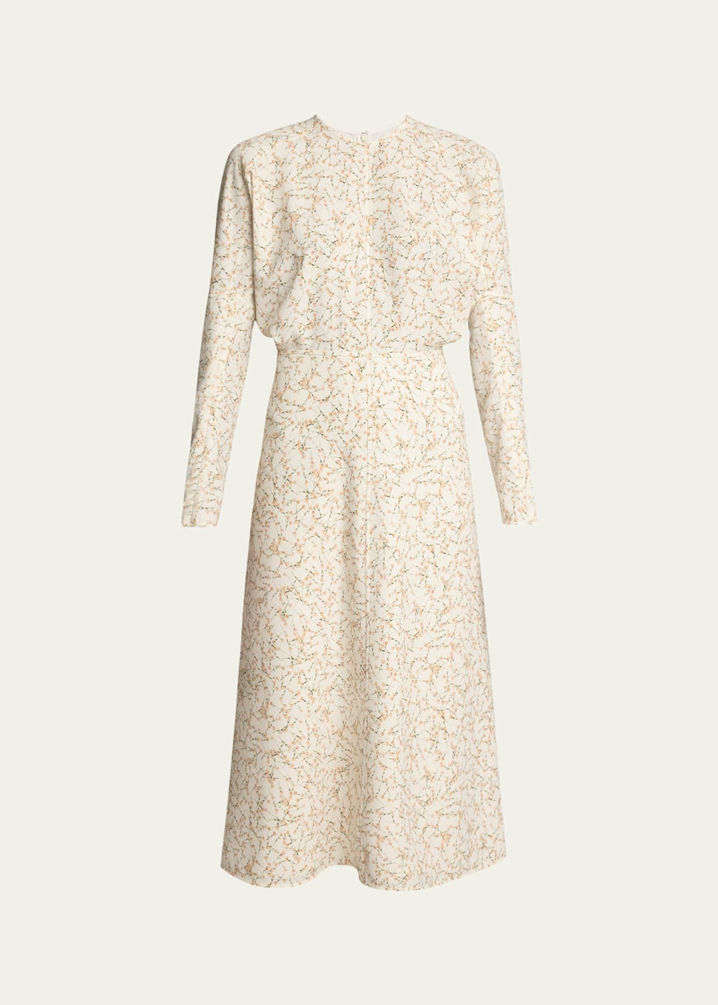 Victoria Beckham Printed Dolman-Sleeve Midi Dress Image 1 of 5