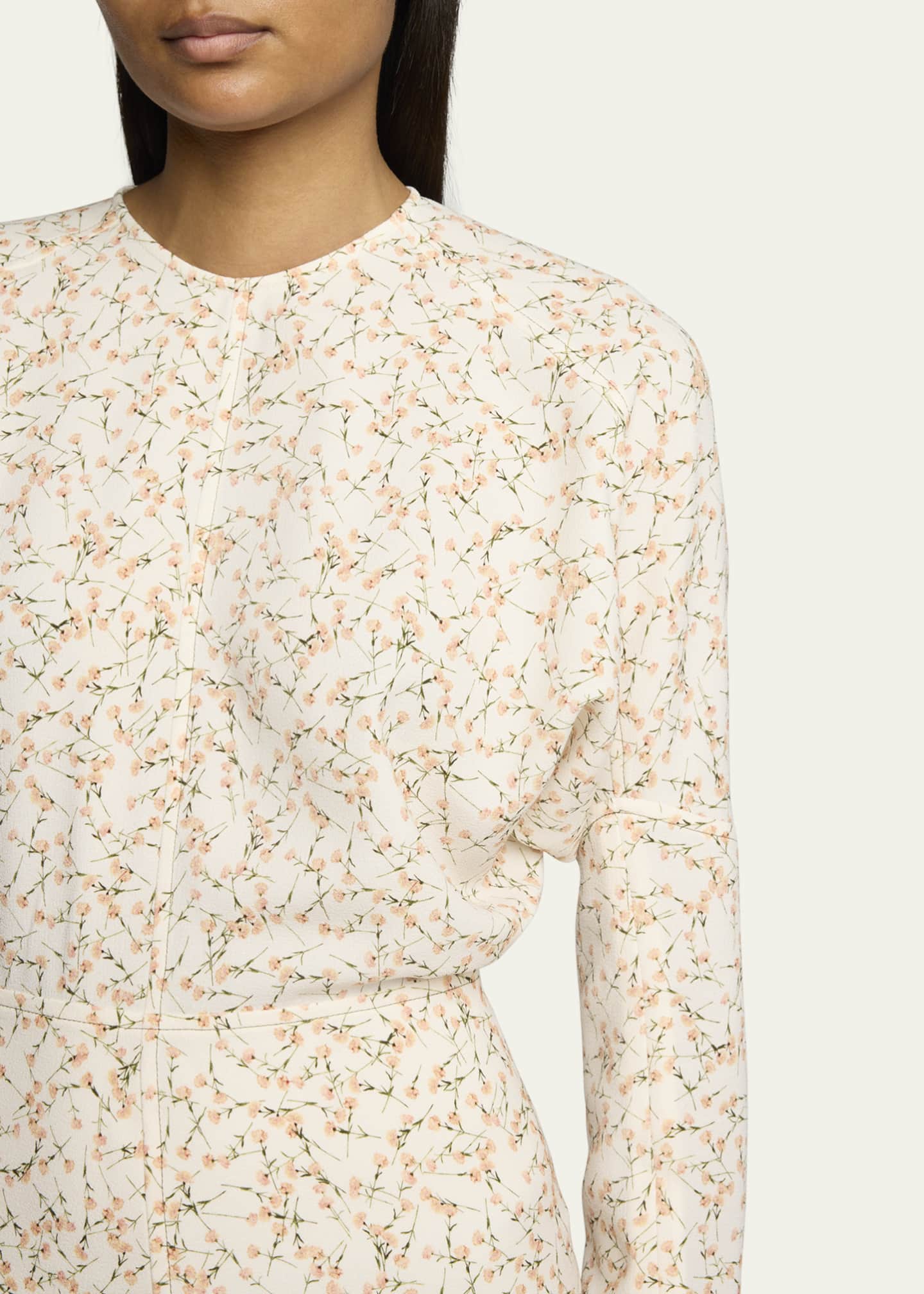 Victoria Beckham Printed Dolman-Sleeve Midi Dress Image 5 of 5
