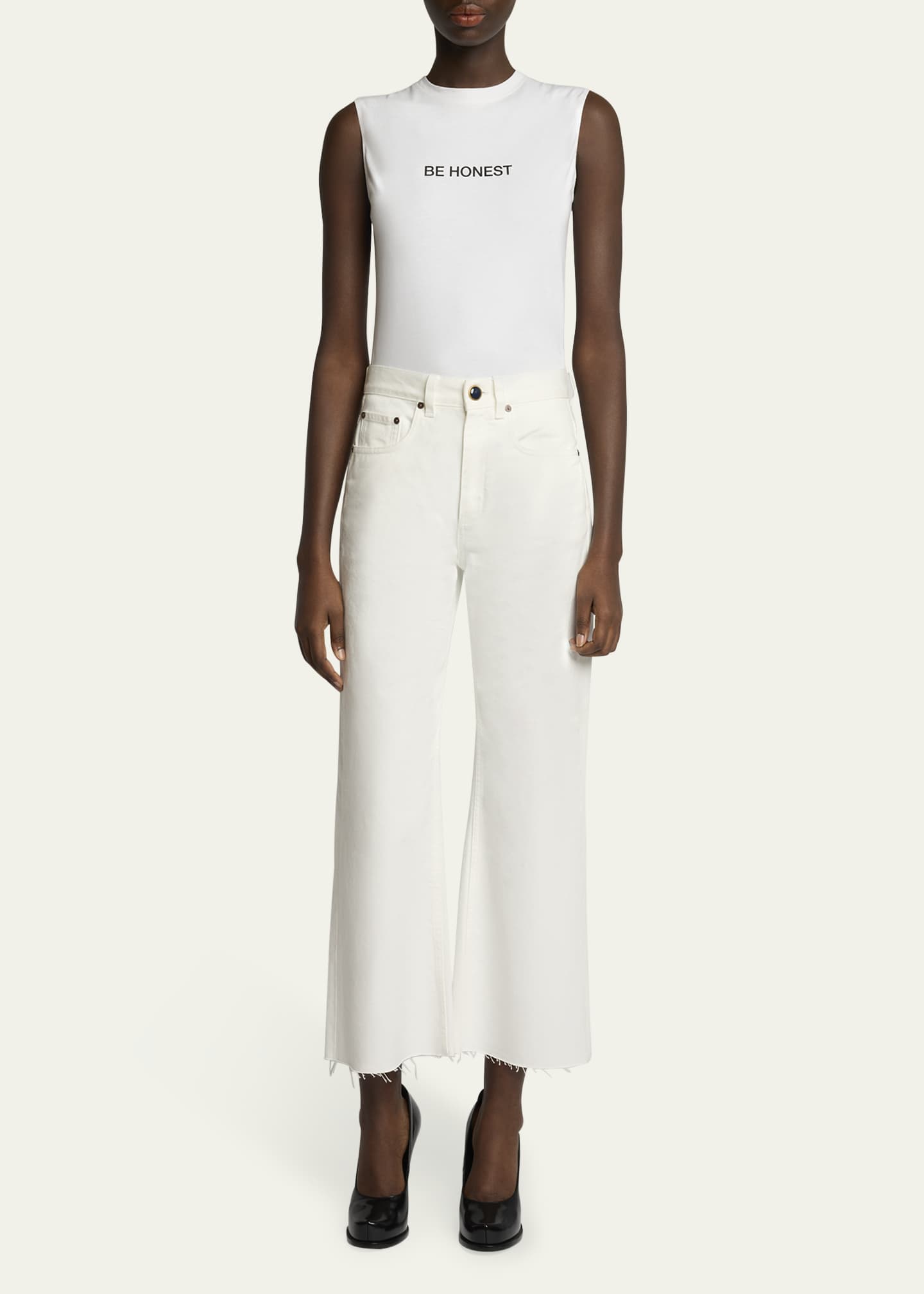 Victoria Beckham High-Rise Wide-Leg Crop Jeans Image 2 of 5